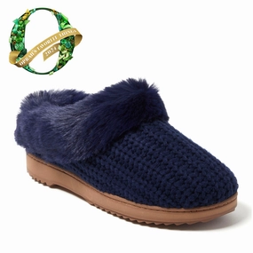 Dearfoams Women's Hannah Festive Knit Clog Slipper Cozy Womens Slippers discount