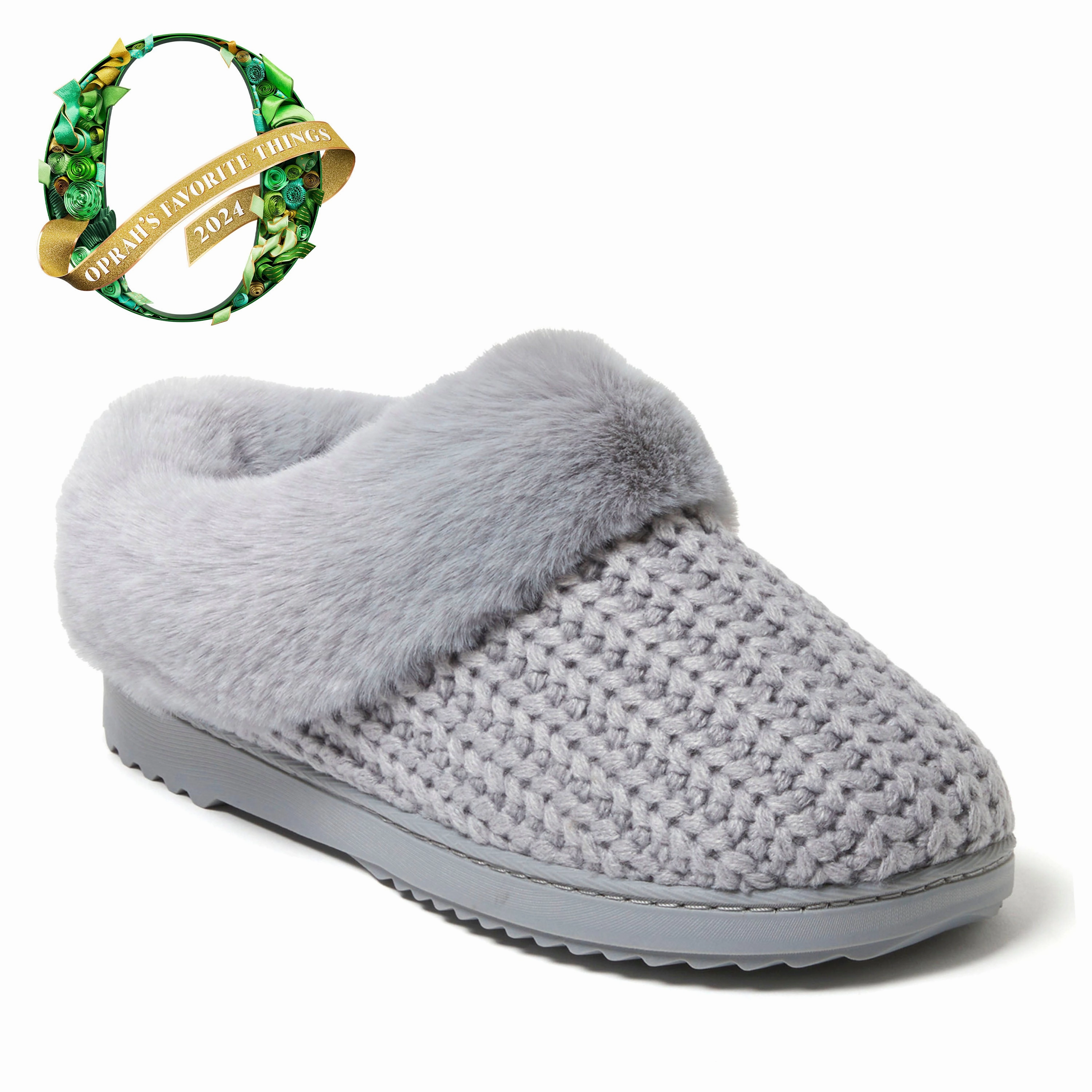 Dearfoams Women's Hannah Festive Knit Clog Slipper