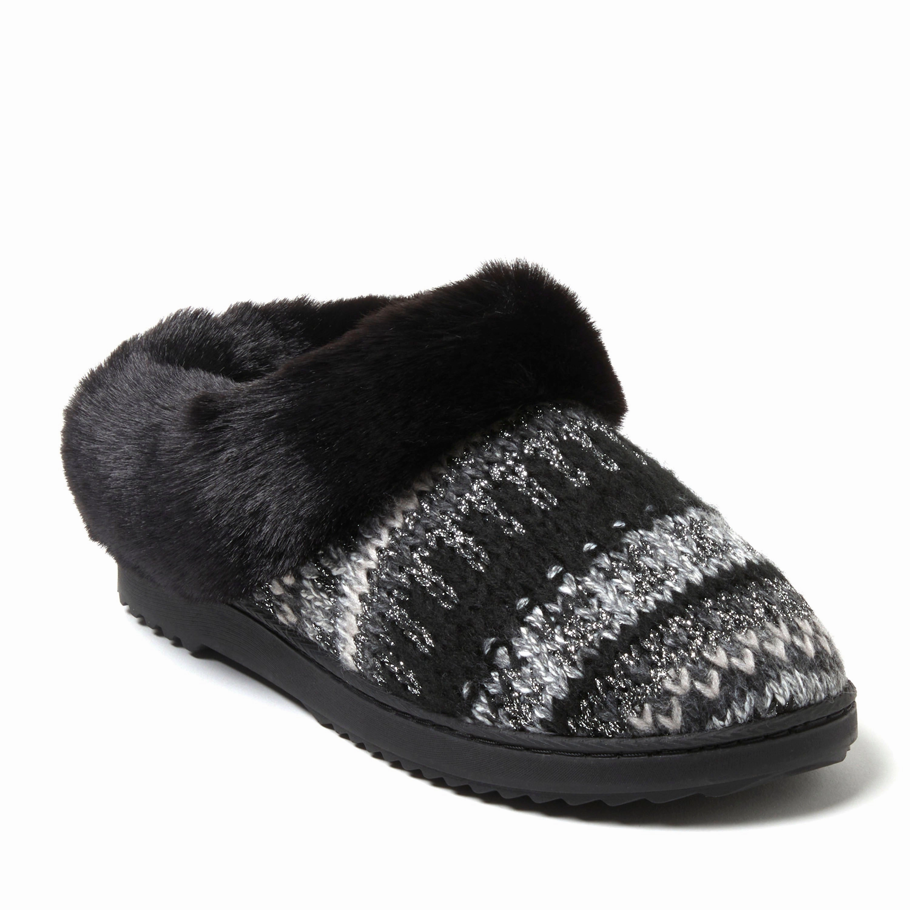Dearfoams Women's Hannah Festive Knit Clog Slipper