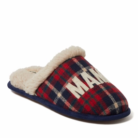 Dearfoams Women's Mama Bear Plaid Scuff Slipper Cozy Womens Slippers discount