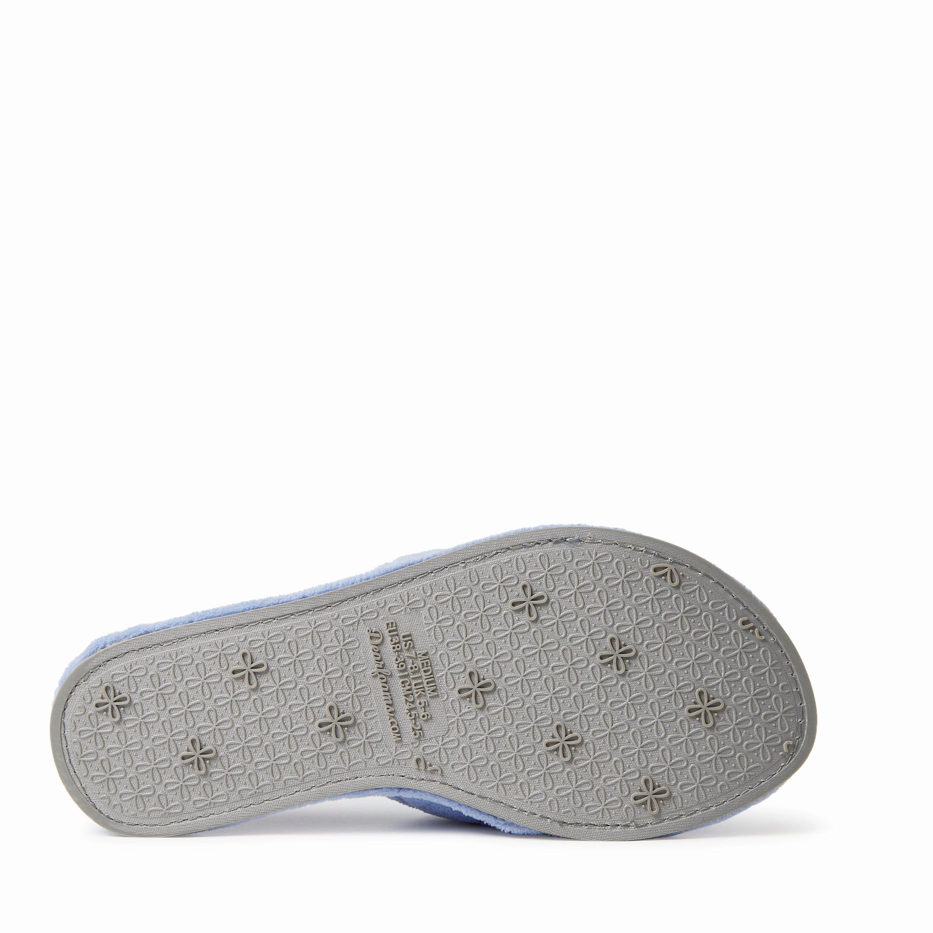 Dearfoams Womens Beatrice Quilted Microfiber Terry Slide Slipper