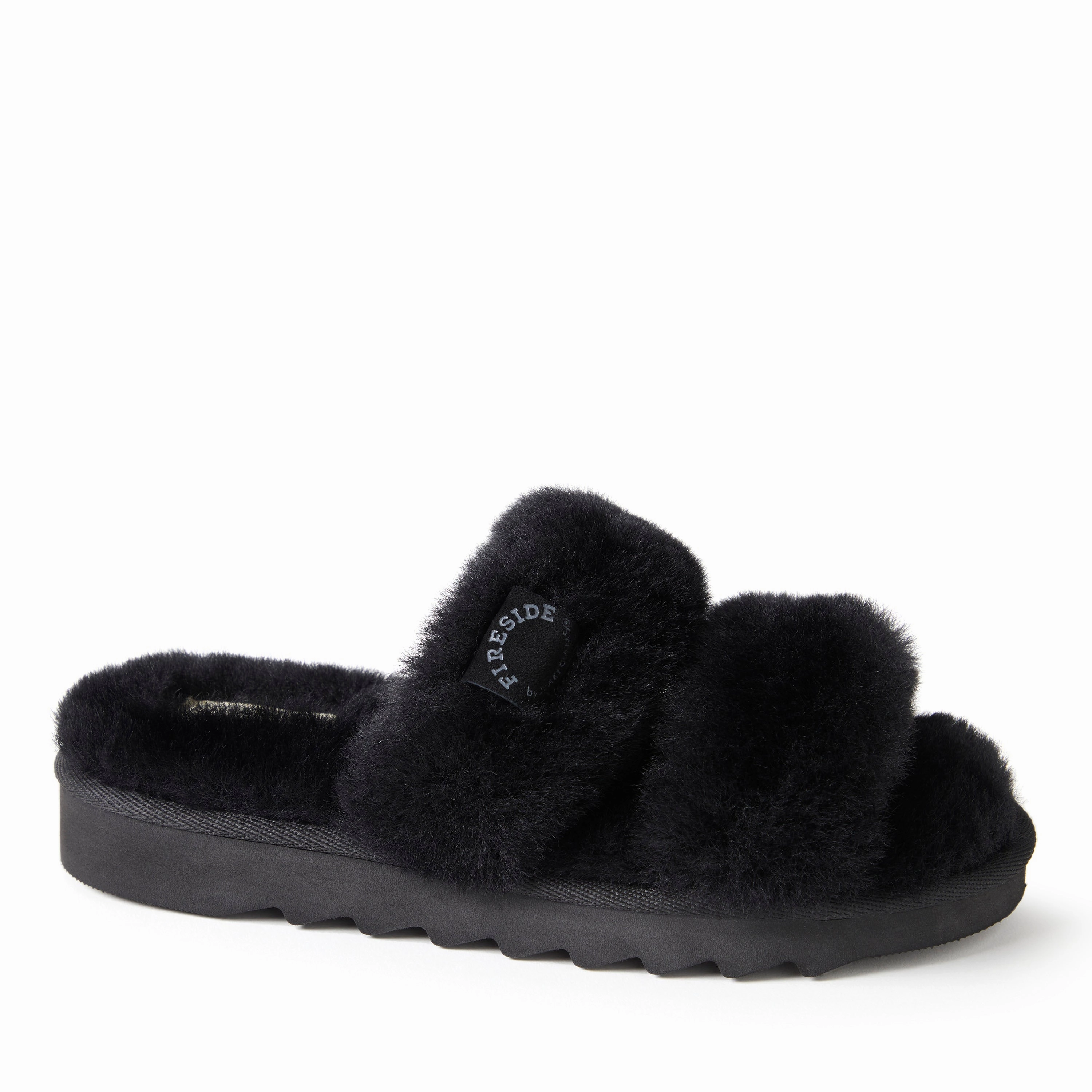 Dearfoams Womens Benalla Genuine Shearling Slide