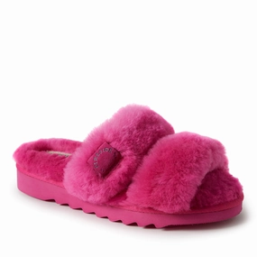 Dearfoams Womens Benalla Genuine Shearling Slide Cozy Womens Slippers discount