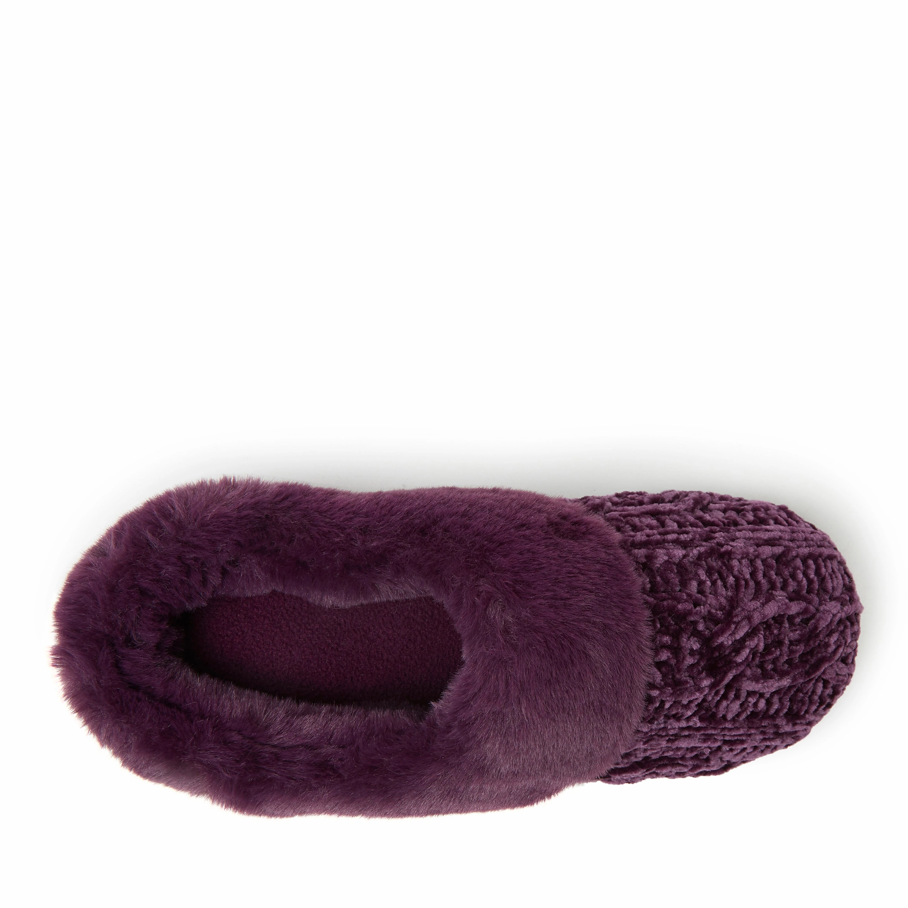 Dearfoams Womens Claire Cable Knit Chenille Clog Slipper