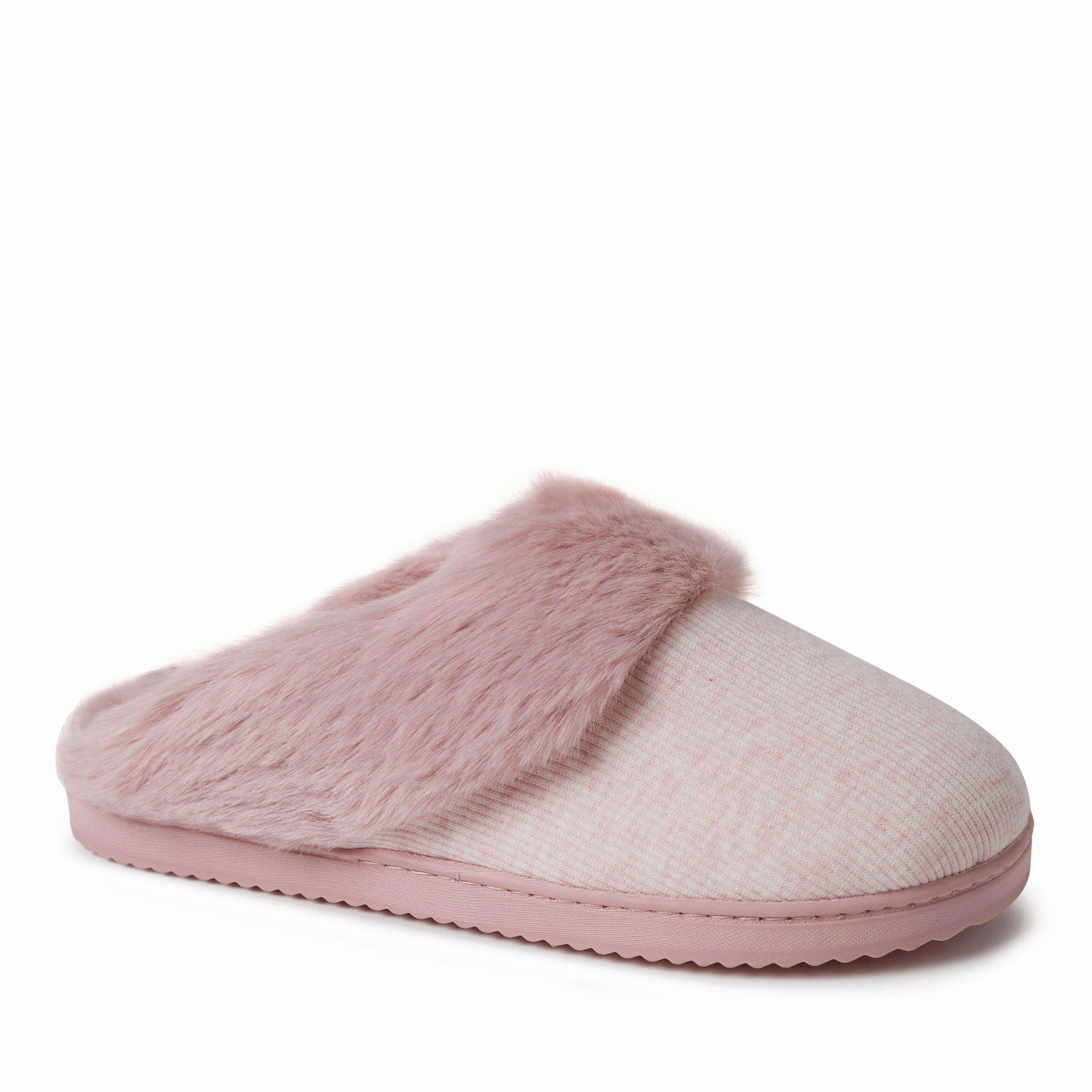 Dearfoams Womens Dahlia Rib Knit Scuff