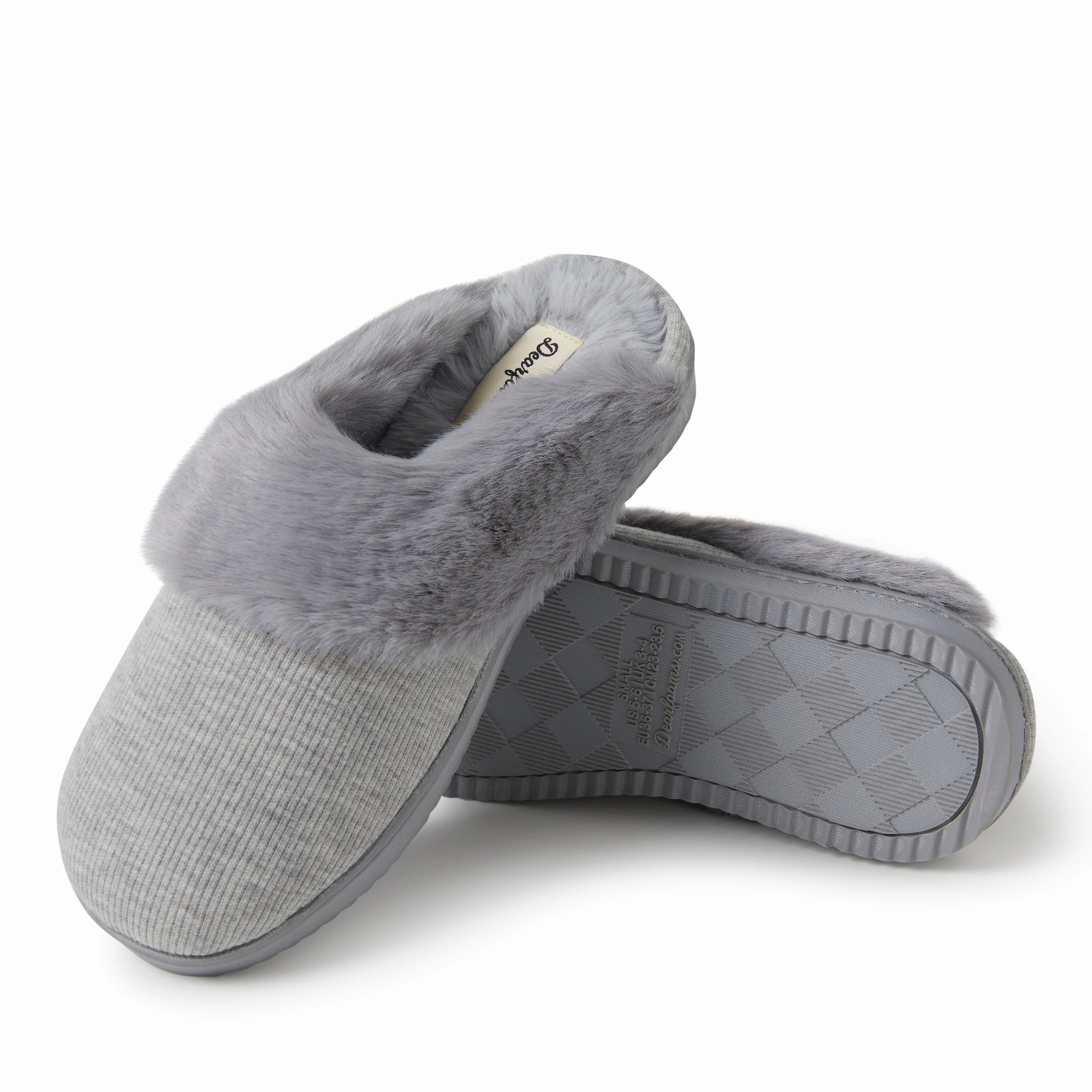 Dearfoams Womens Dahlia Rib Knit Scuff