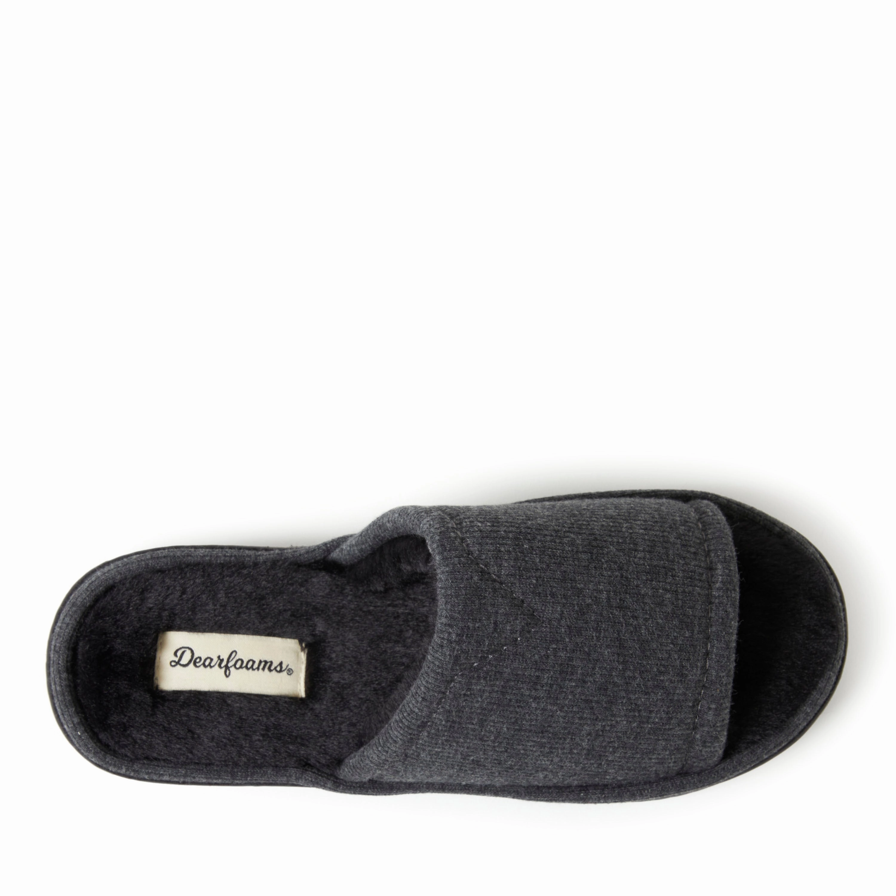 Dearfoams Womens Demi Rib Knit Slide