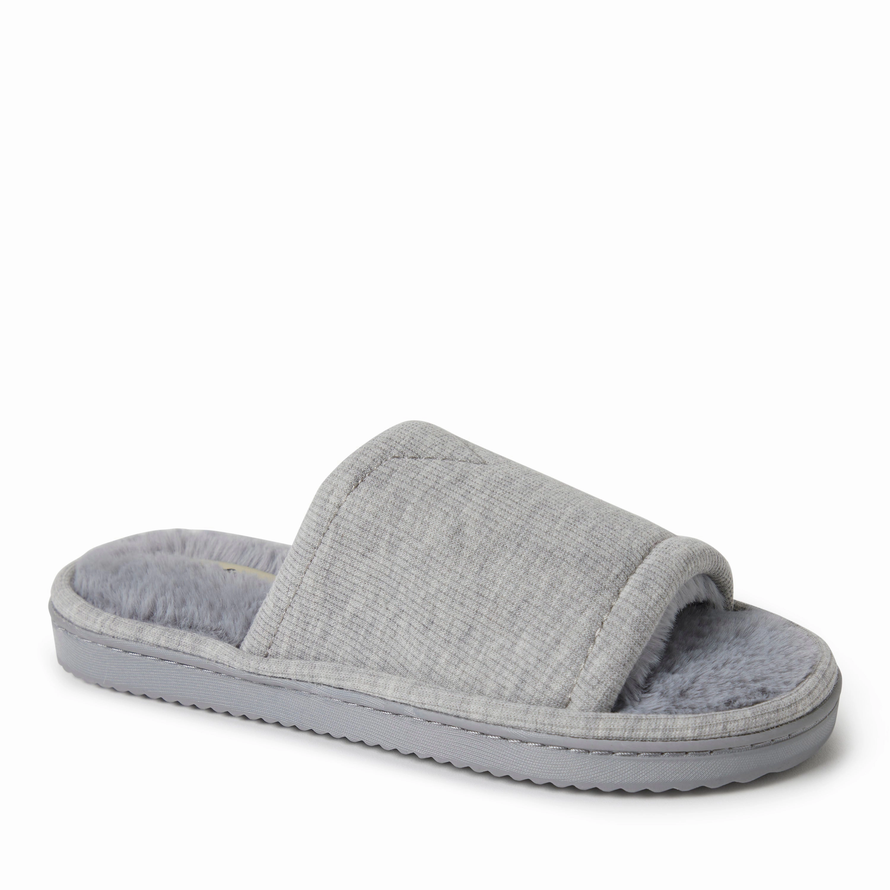 Dearfoams Womens Demi Rib Knit Slide