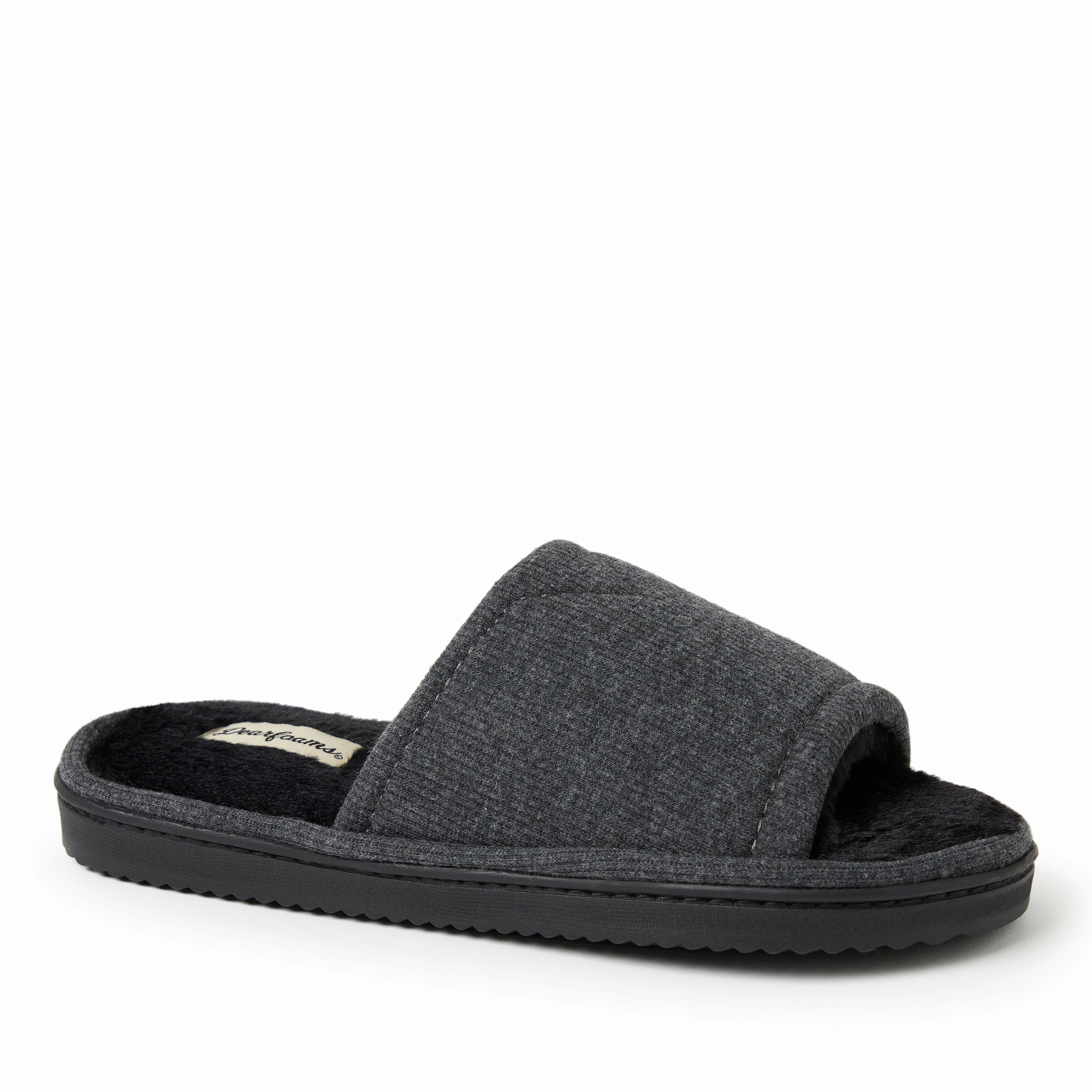 Dearfoams Womens Demi Rib Knit Slide Cozy Womens Slippers discount