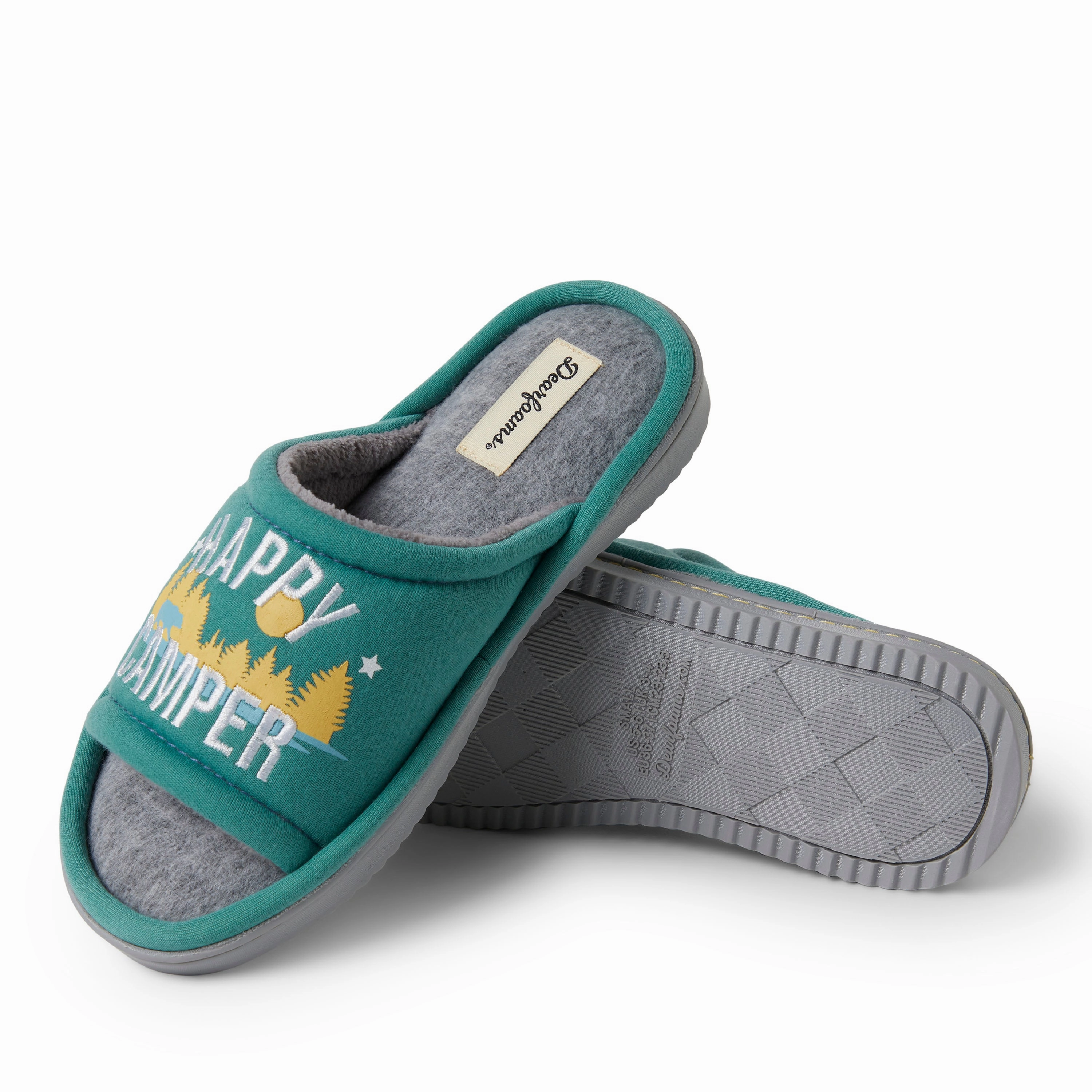 Dearfoams Womens Womens Lennox Sweatshirt Camp Slide Slipper