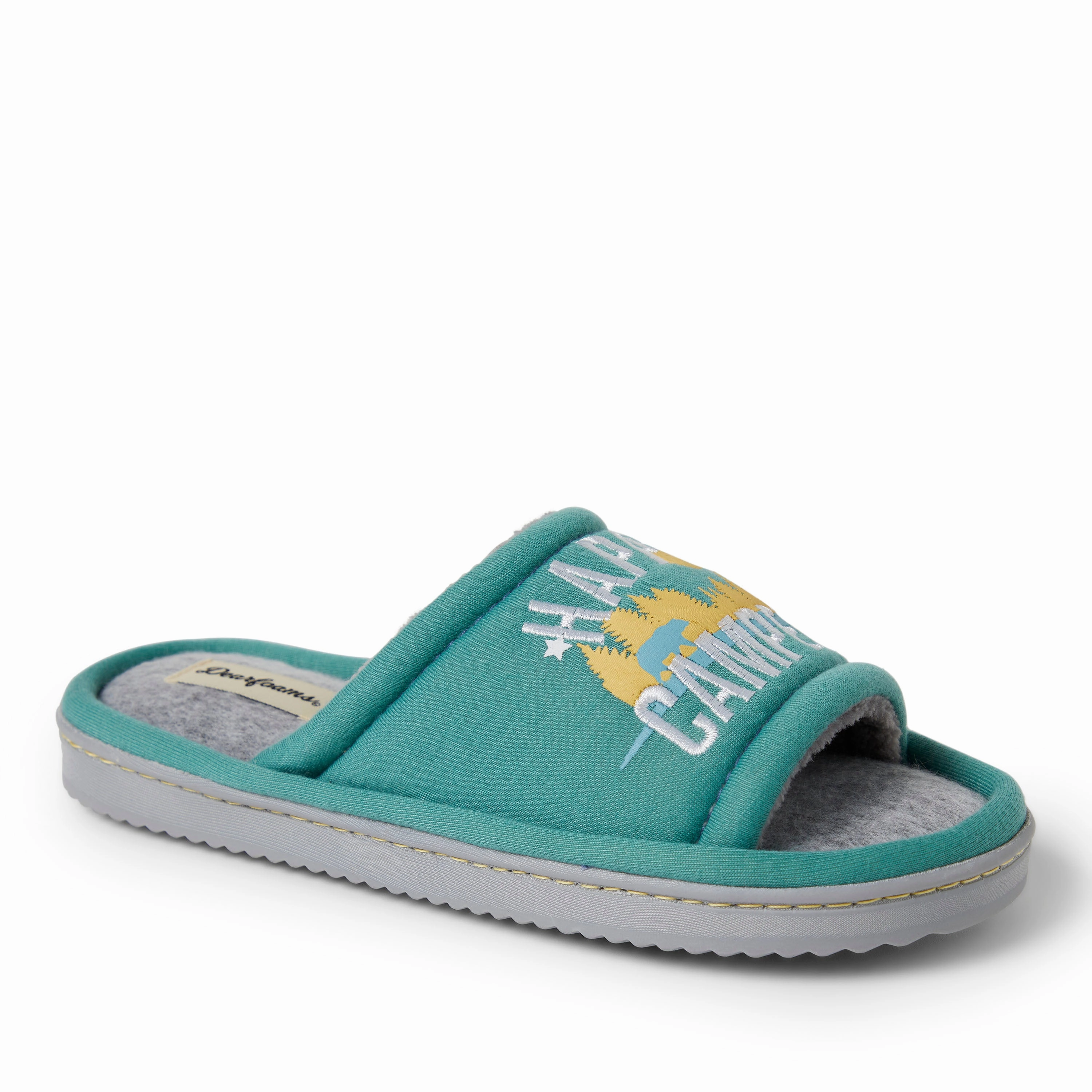 Dearfoams Womens Womens Lennox Sweatshirt Camp Slide Slipper Cozy Womens Slippers discount