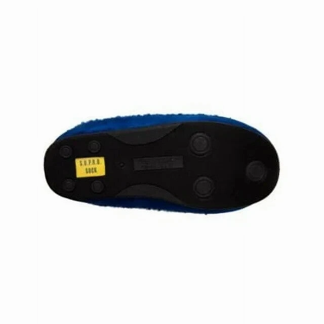 Deer Stags Clogs Men's US 8 Blue Smiley Face Faux Fur Slip On Slippers GBNC533