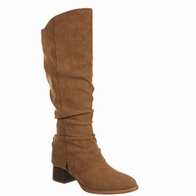 Delilah Womens Faux Suede Wide Calf Knee-High Boots Sale on Womens Trendy Boots