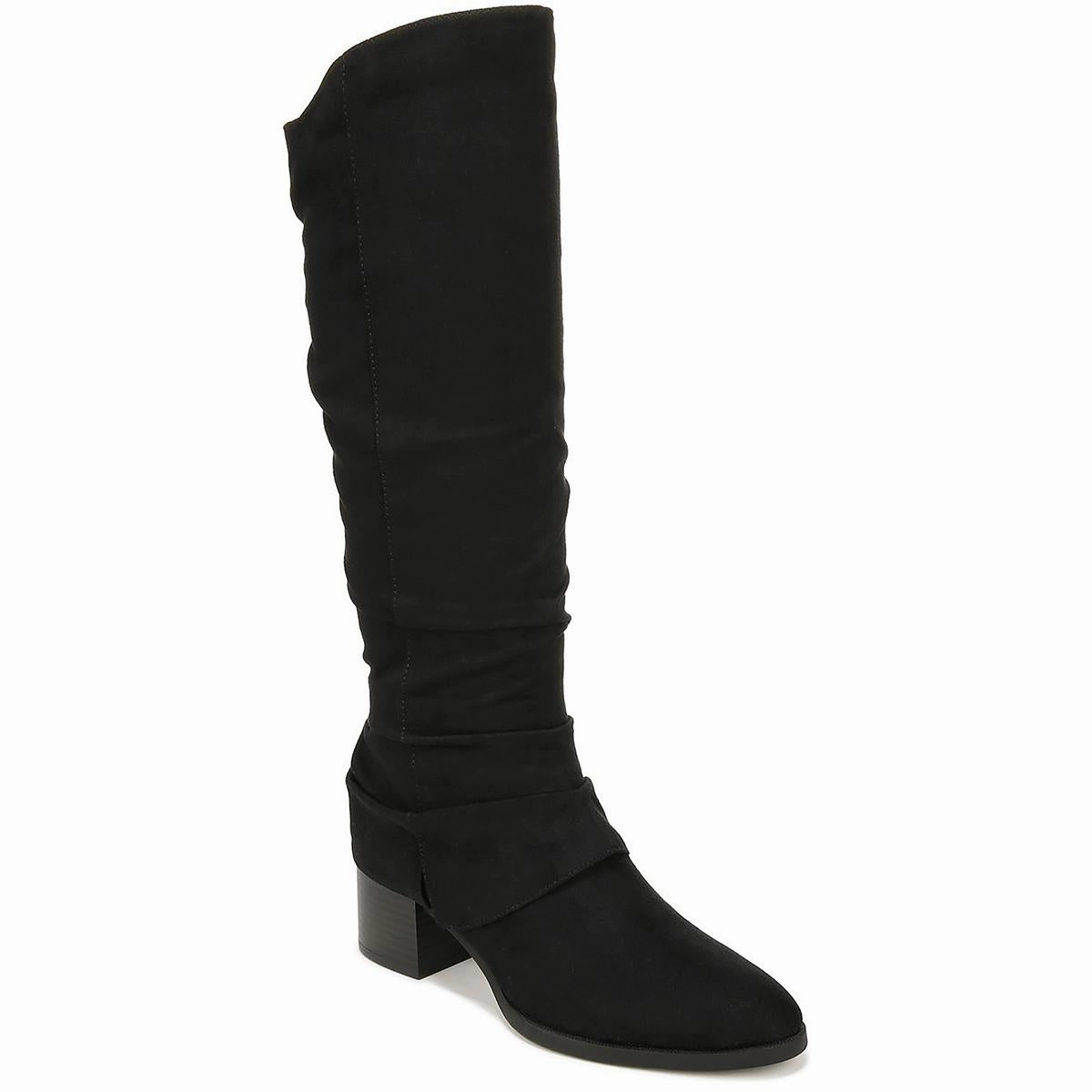 Delilah Womens Faux Suede Wide Calf Knee-High Boots