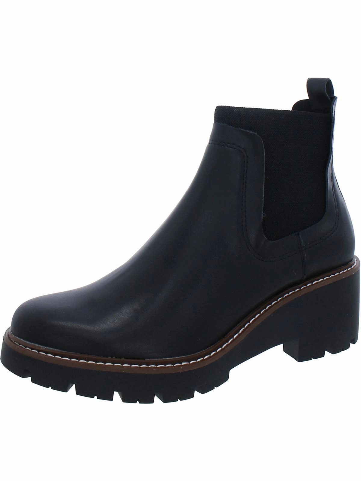 Demi  Womens Leather Lug Sole Chelsea Boots