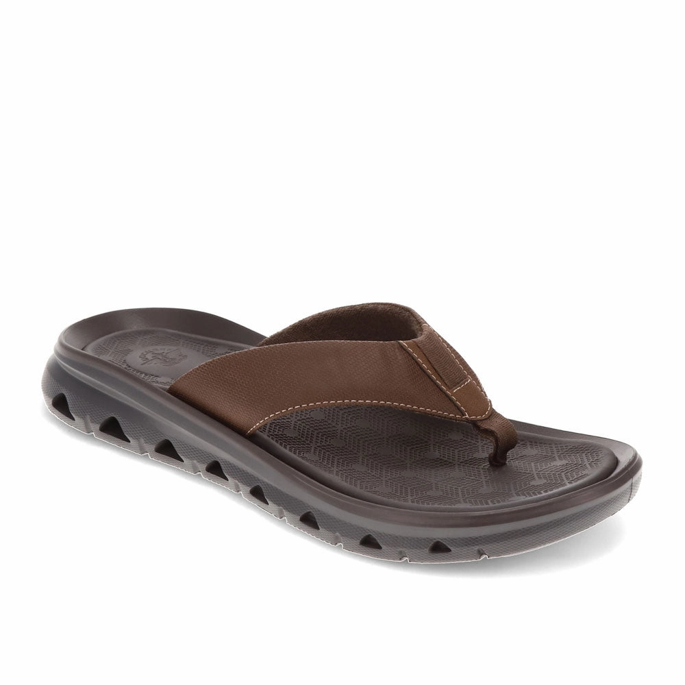 Dockers Mens Luka Synthetic Leather Casual Flip Flop Sandal Shoe Discount Mens Beach Sandals