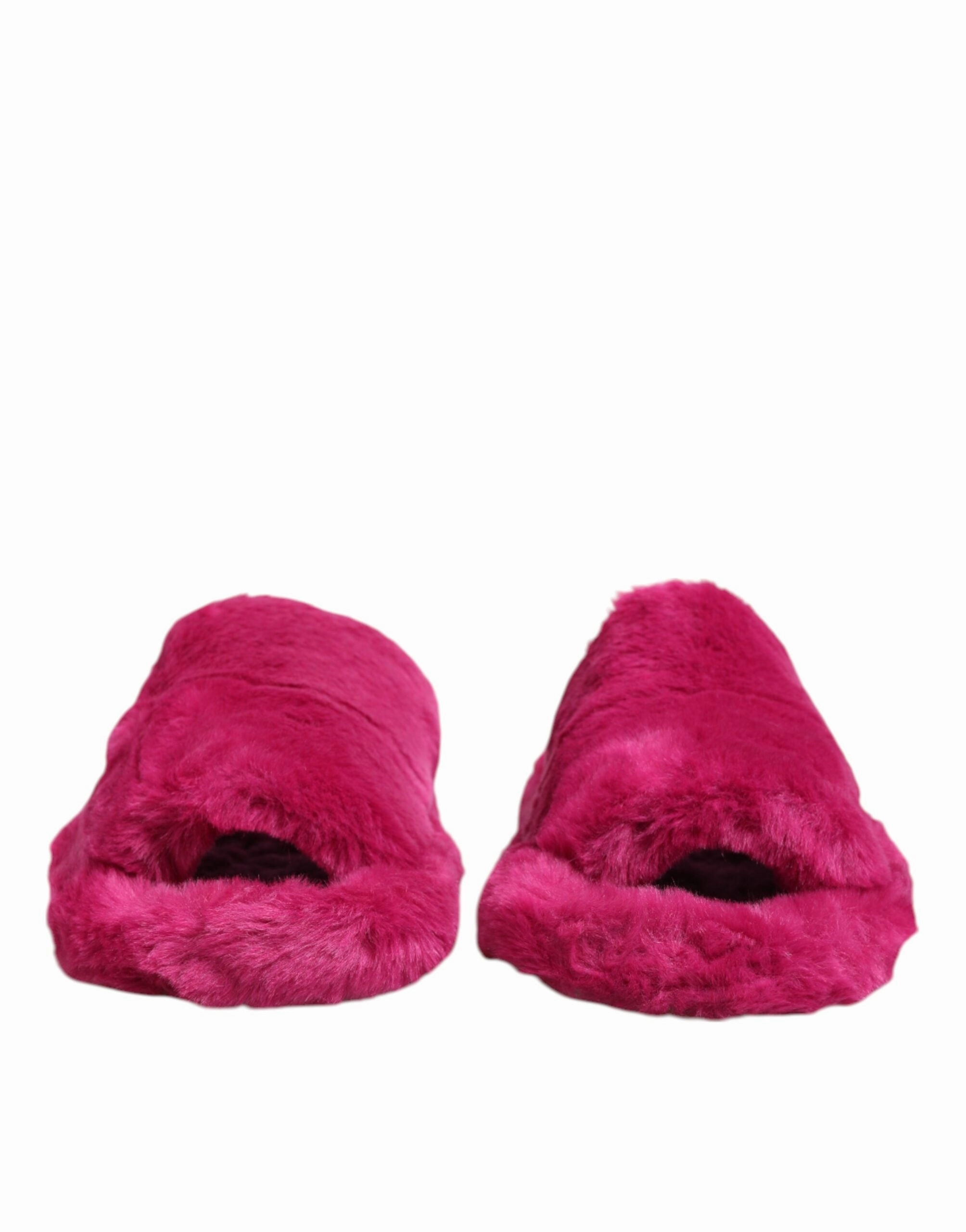 Dolce & Gabbana Acrylic Faux Fur Mens Flats Sandals Men's Shoes