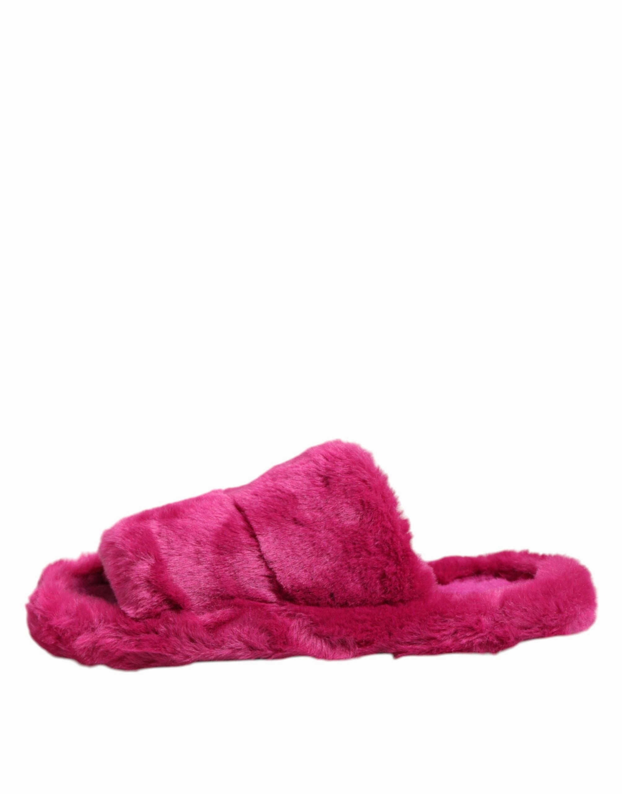 Dolce & Gabbana Acrylic Faux Fur Mens Flats Sandals Men's Shoes