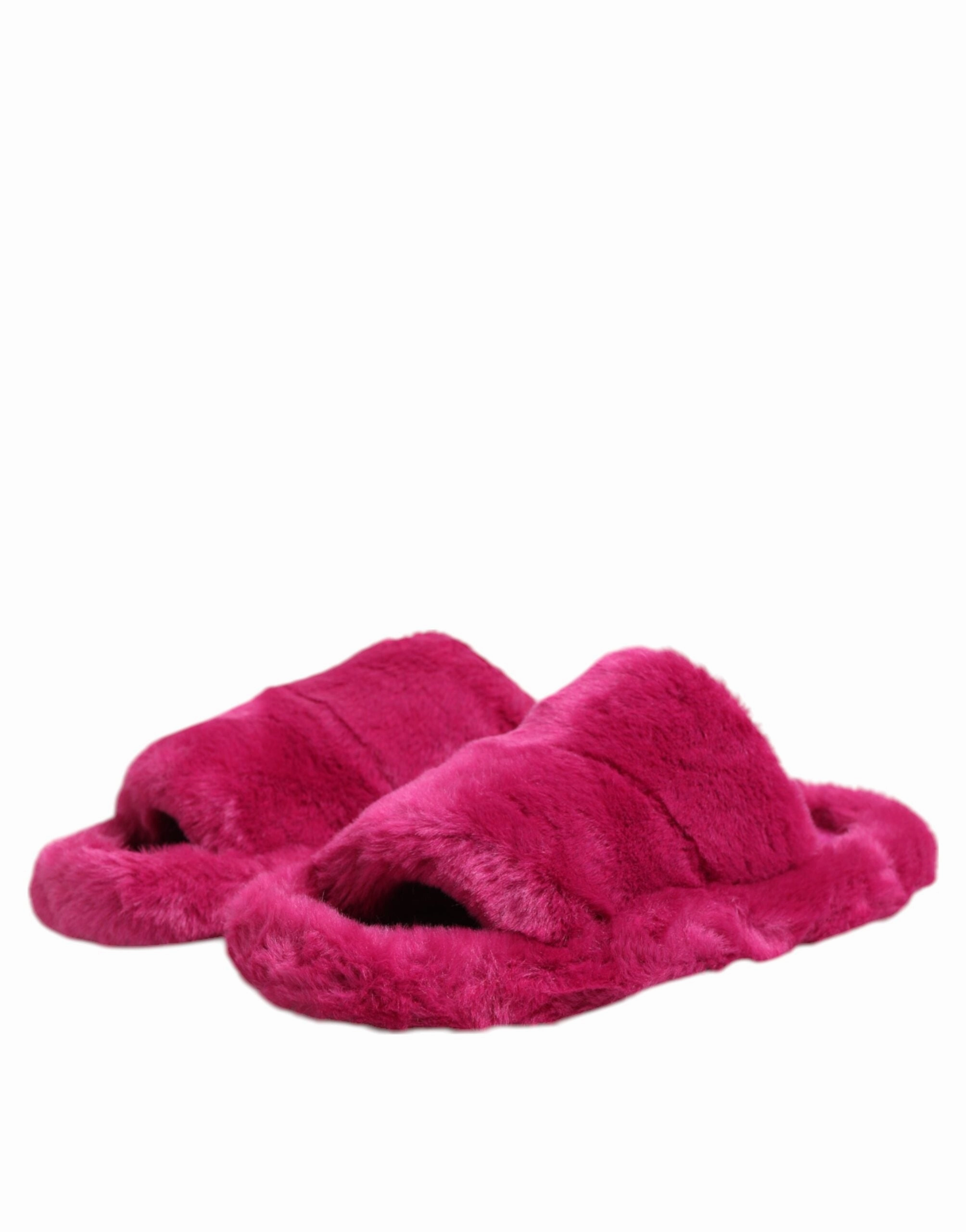 Dolce & Gabbana Acrylic Faux Fur Mens Flats Sandals Men's Shoes
