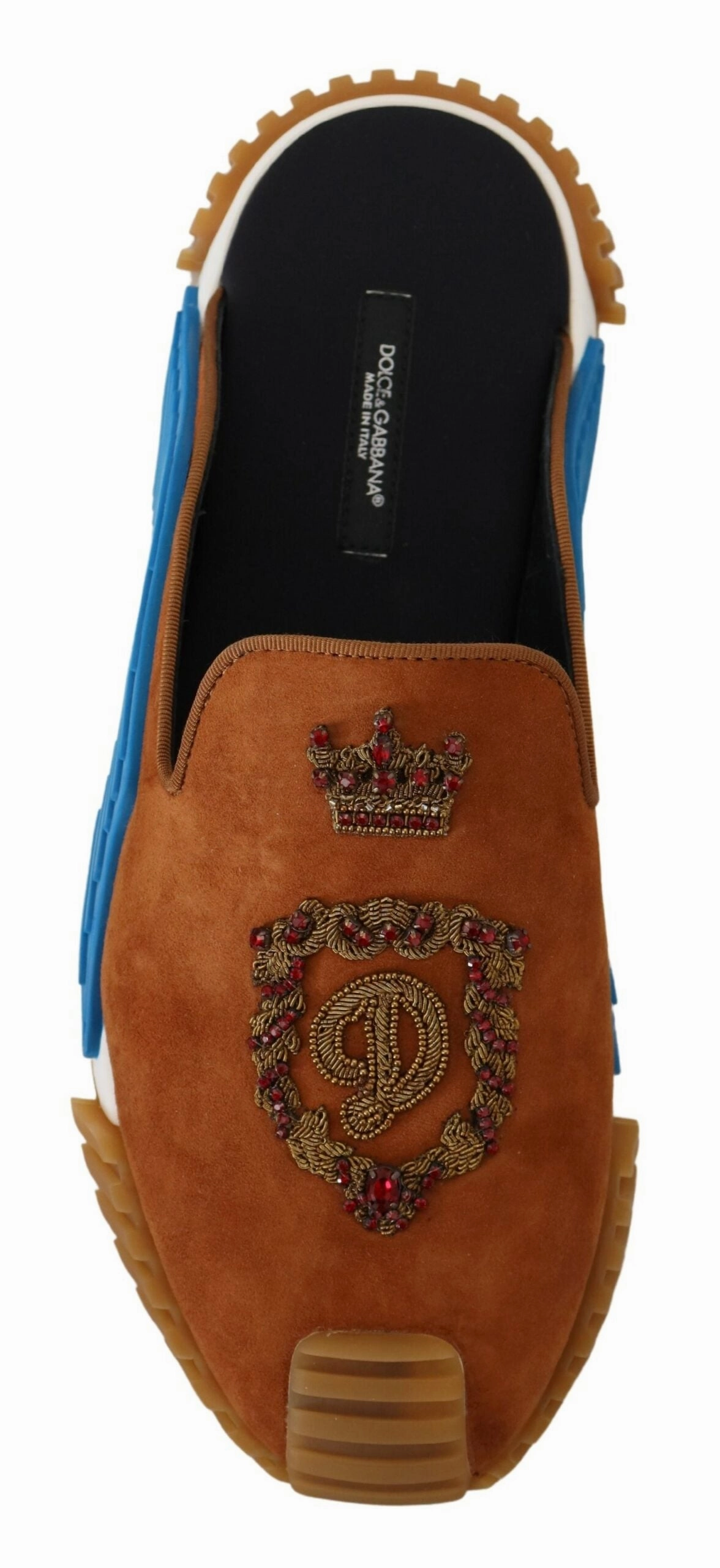 Dolce & Gabbana Beaded Elegance Suede Slides in Men's