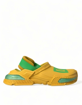 Dolce & Gabbana Chic Rubber Clogs Slippers in Lush Men's Colors Discount Mens Beach Sandals