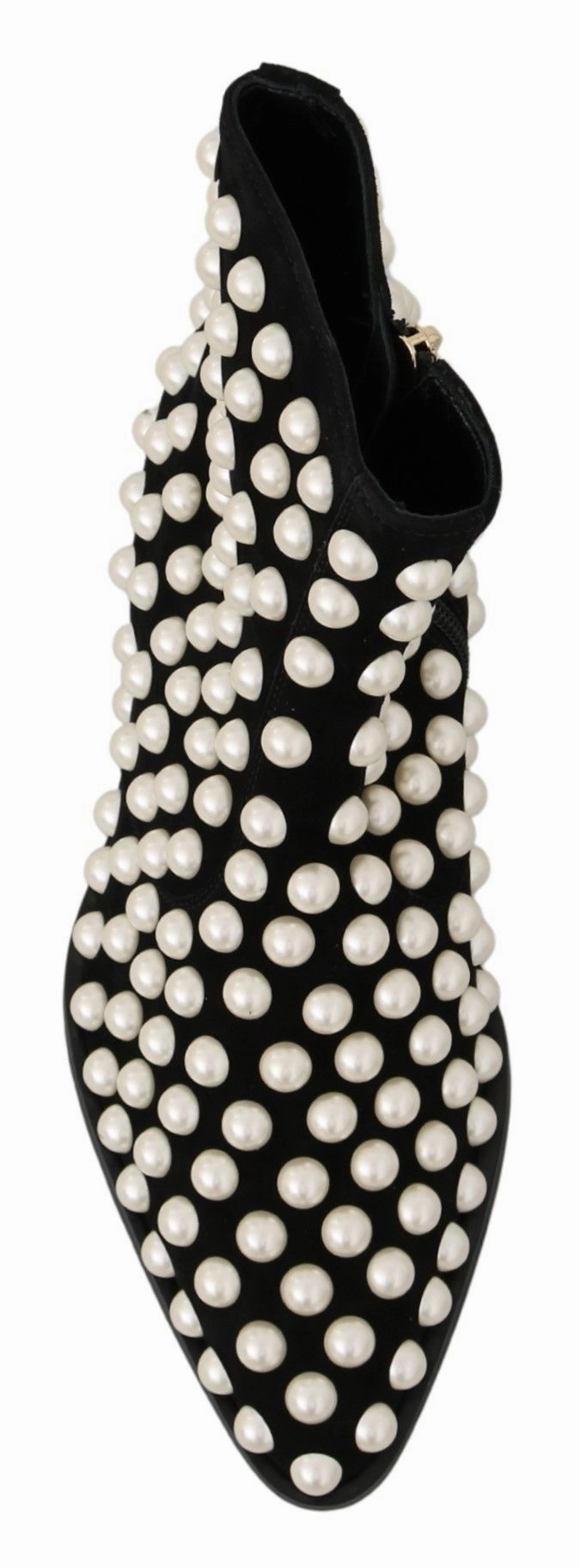 Dolce & Gabbana Chic Suede Ankle Boots with Women's Pearls