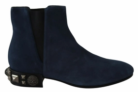 Dolce & Gabbana Chic Suede Mid-Calf Boots with Stud Women's Details Promo on Womens Fashionable Boots