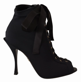 Dolce & Gabbana Elegant Ankle Open Toe Heel Women's Boots Promo on Womens Fashionable Boots