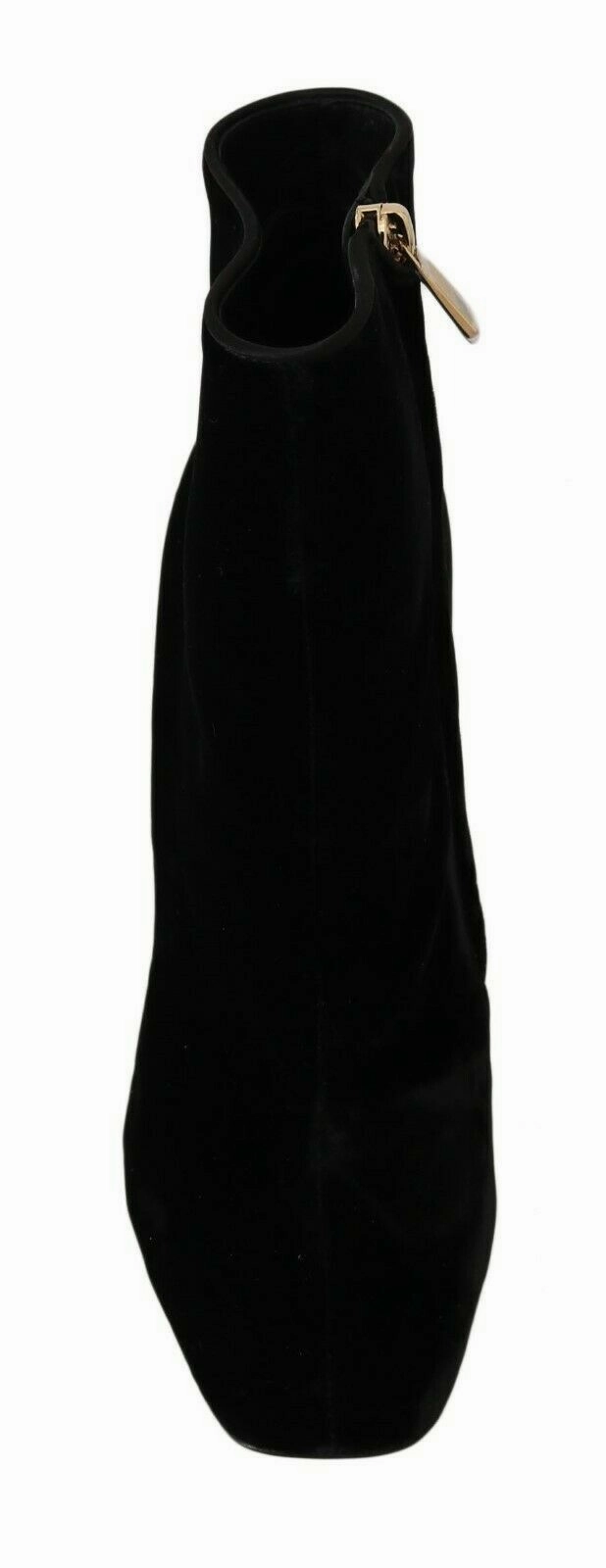 Dolce & Gabbana Elegant Velvet Ankle Boots with Crystal Women's Heels