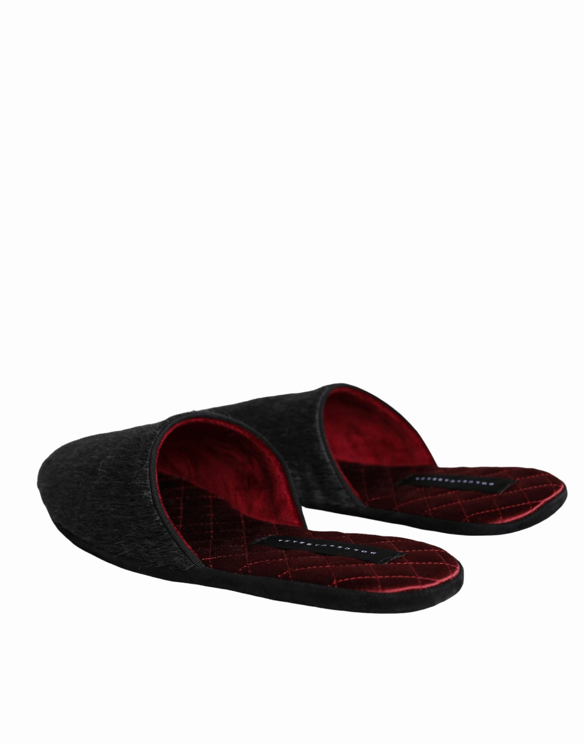 Dolce & Gabbana Faux Fur Slides Slippers Slip On Men's Shoes