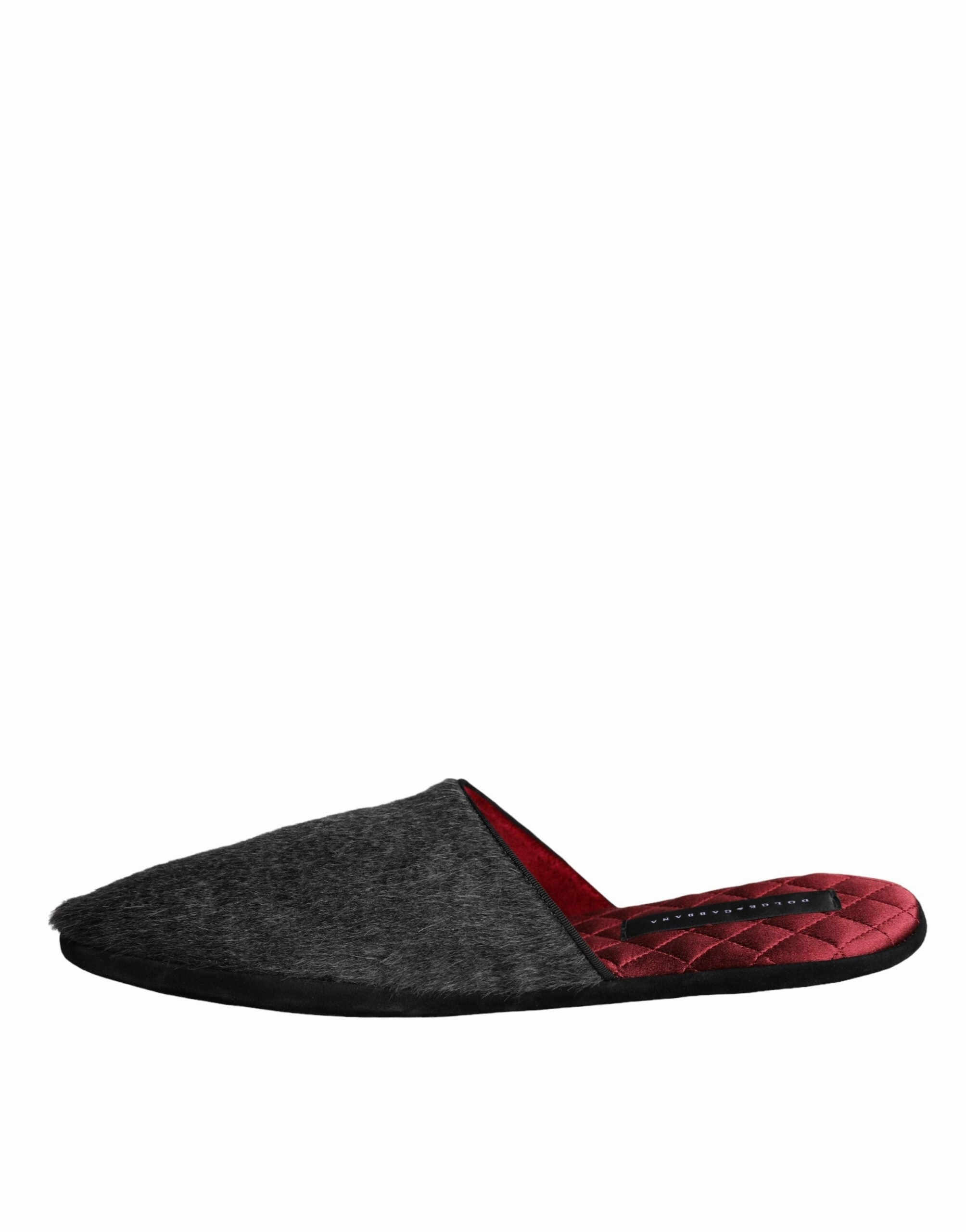 Dolce & Gabbana Faux Fur Slides Slippers Slip On Men's Shoes