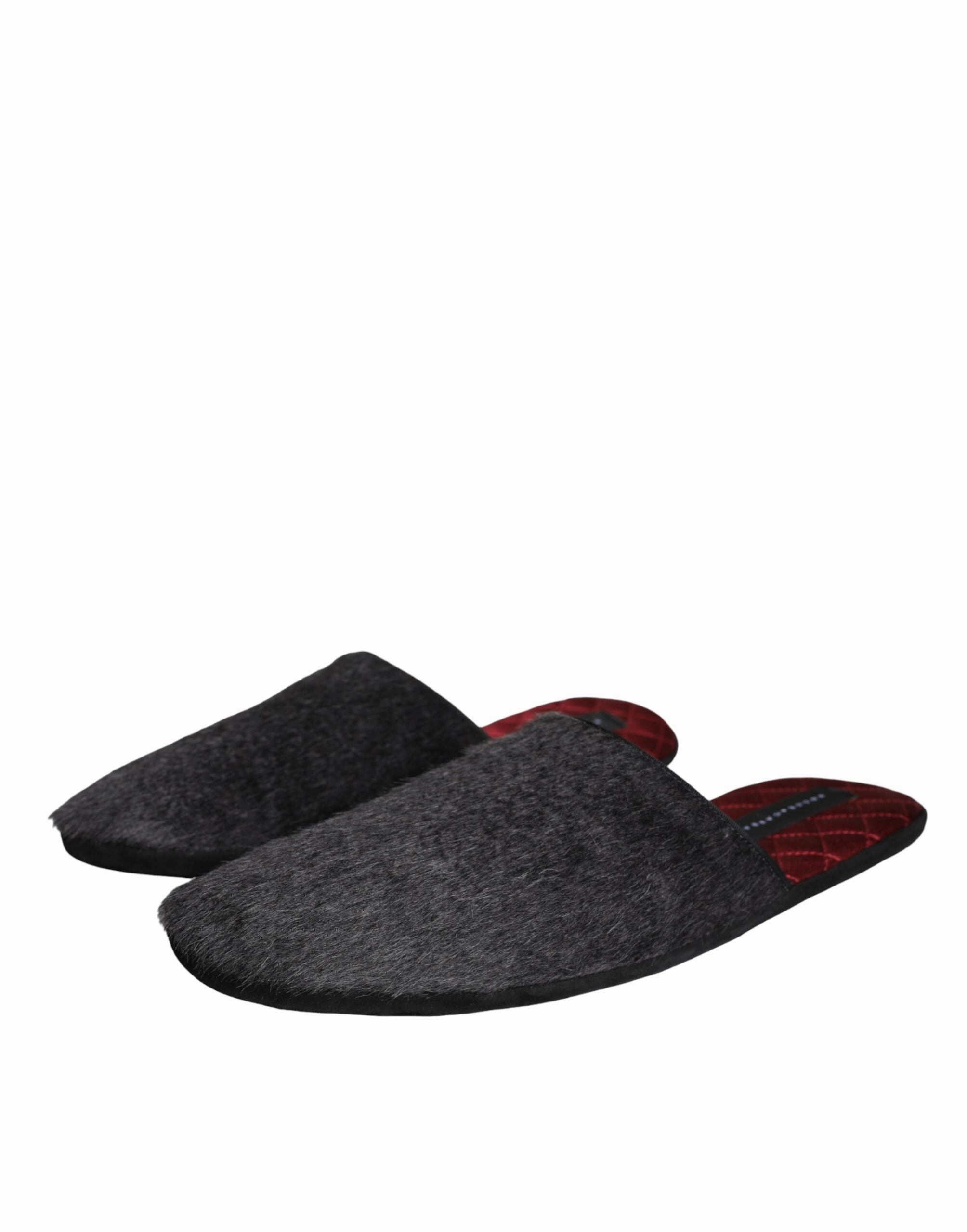 Dolce & Gabbana Faux Fur Slides Slippers Slip On Men's Shoes