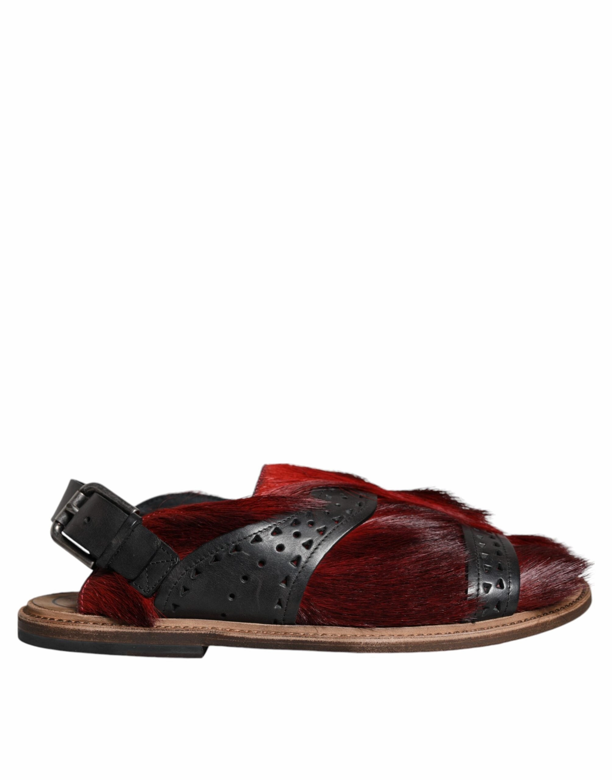 Dolce & Gabbana  Gazelle Hair Leather Sandals Men's Shoes Discount Mens Beach Sandals