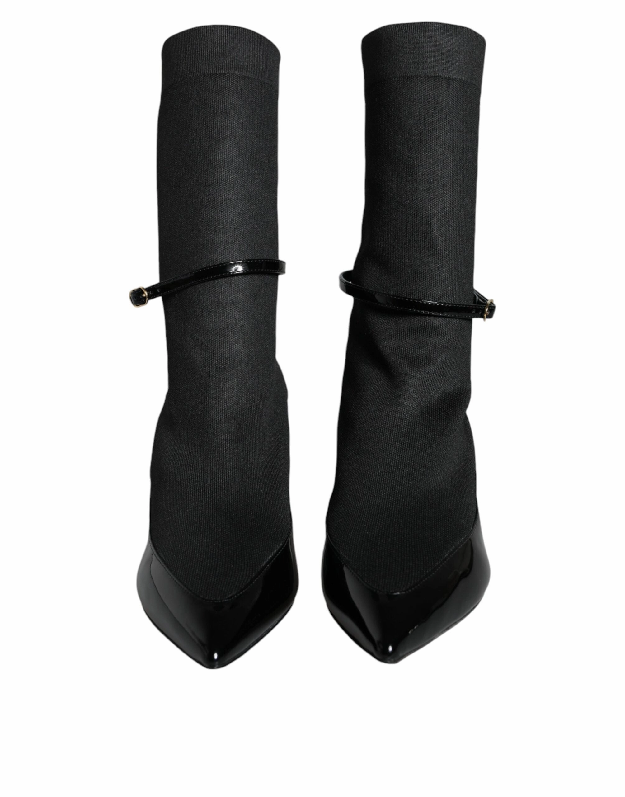 Dolce & Gabbana Leather Stilettos Booties Socks Women's Shoes