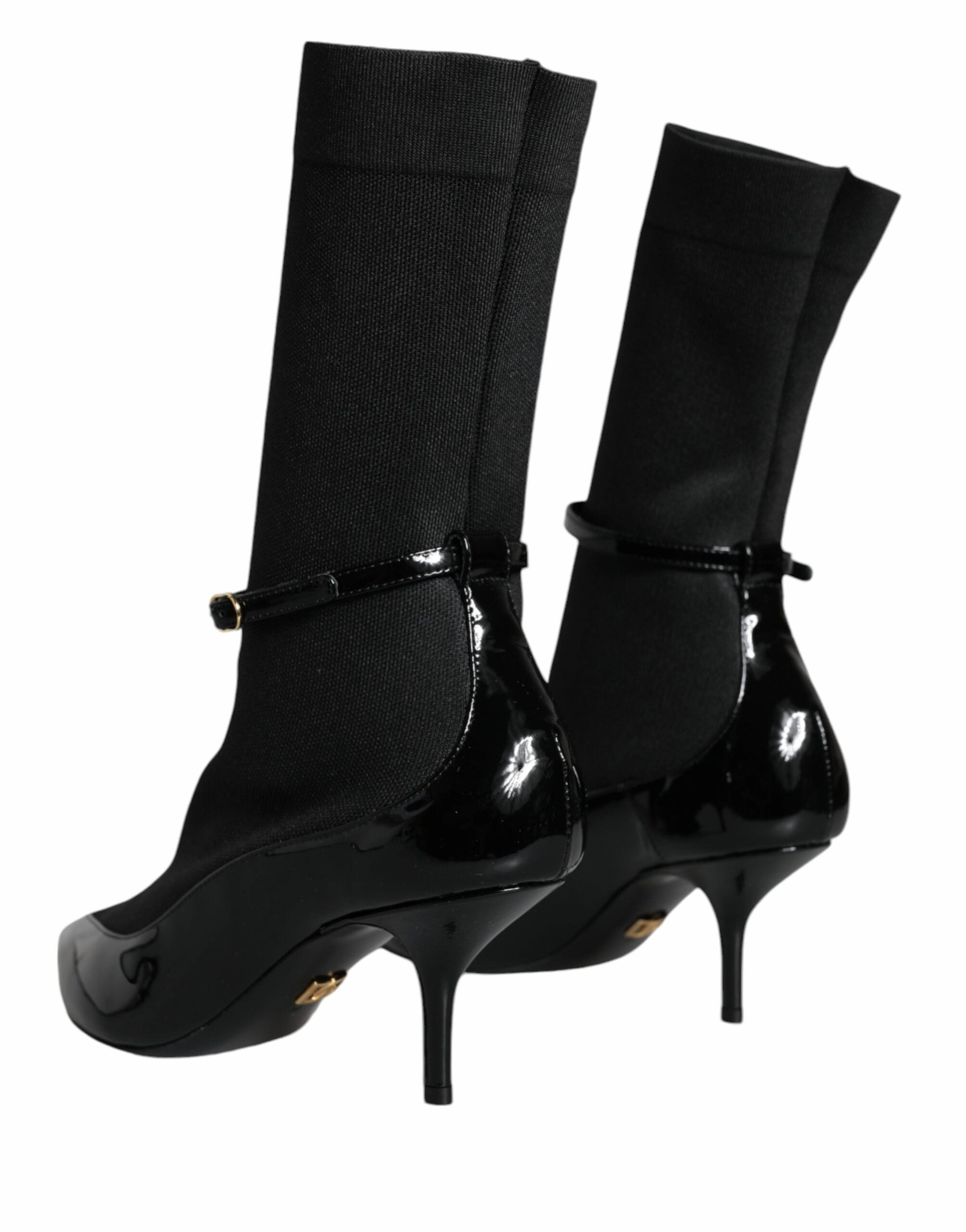 Dolce & Gabbana Leather Stilettos Booties Socks Women's Shoes
