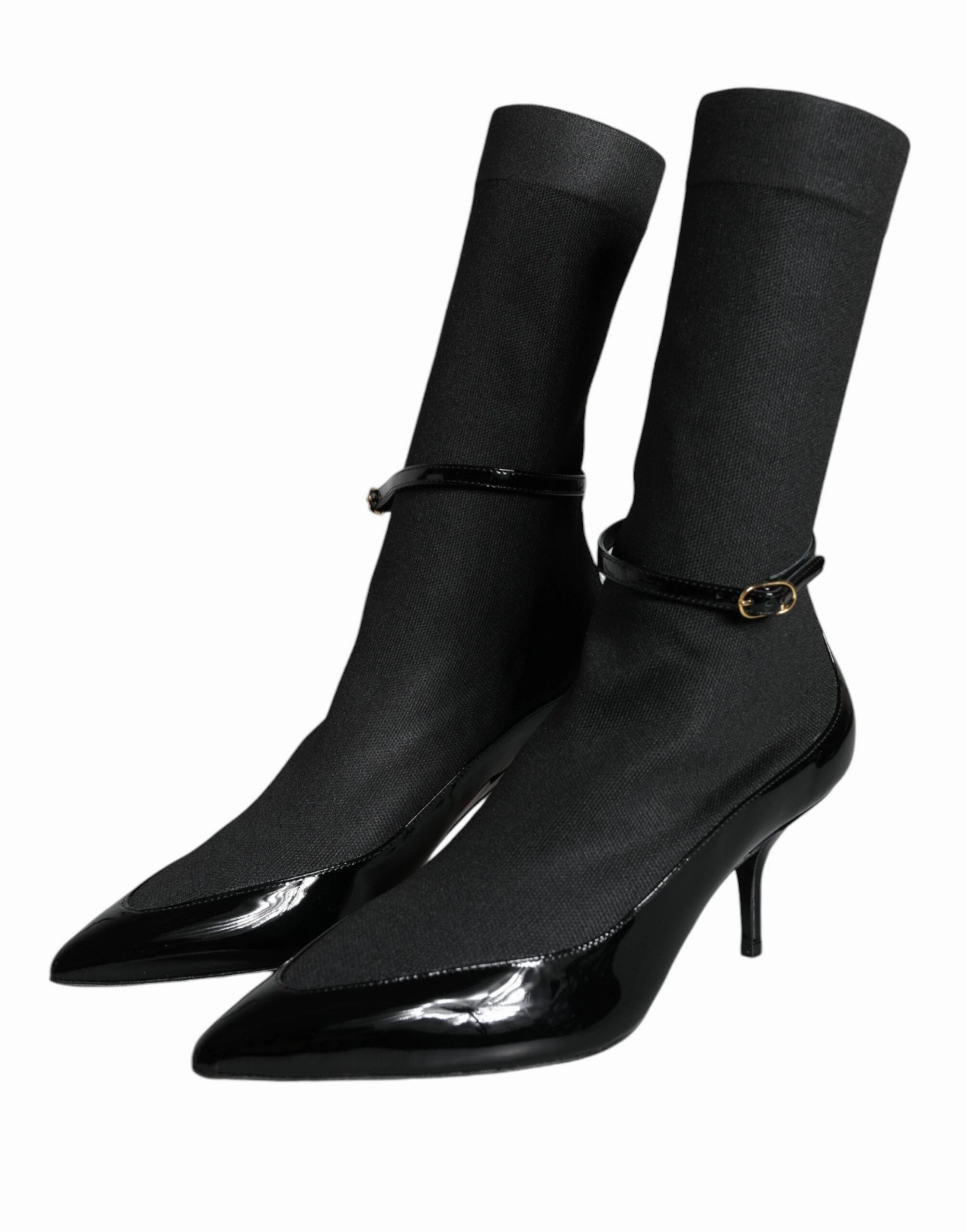 Dolce & Gabbana Leather Stilettos Booties Socks Women's Shoes