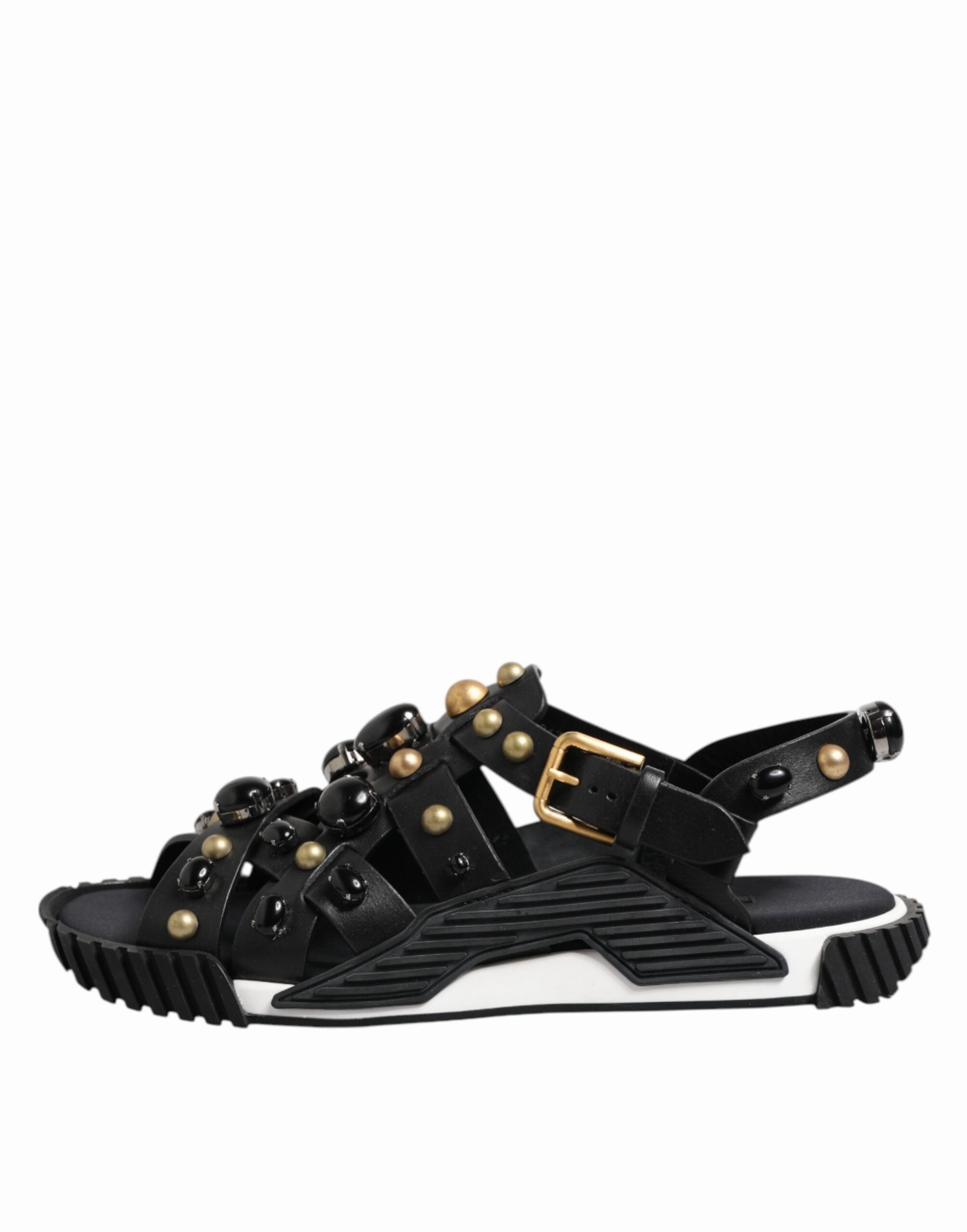 Dolce & Gabbana Leather Studded Ankle Strap Sandals Men's Shoes