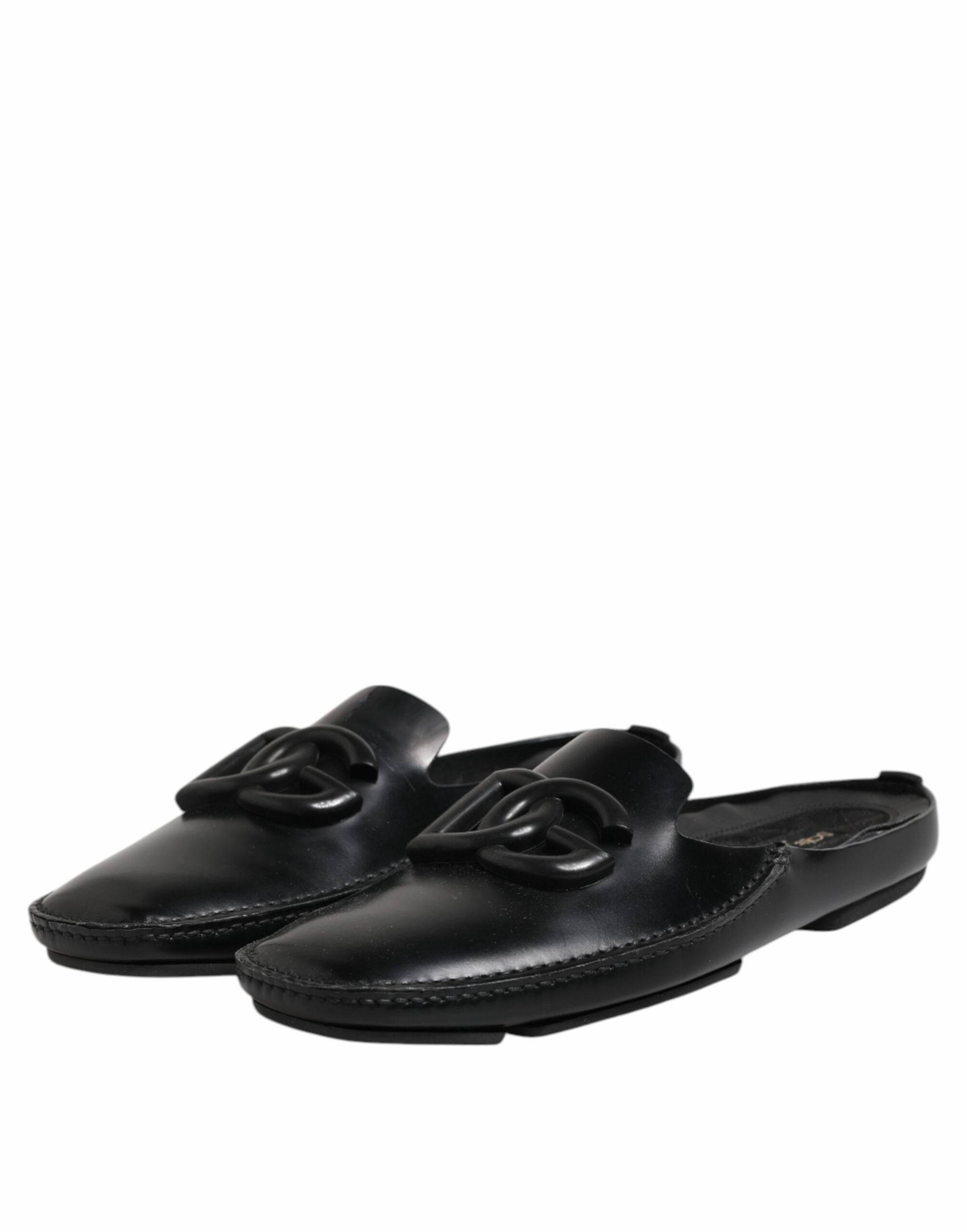 Dolce & Gabbana Logo Leather Men Slip On Sandals Men's Shoes (Pre-Owned)