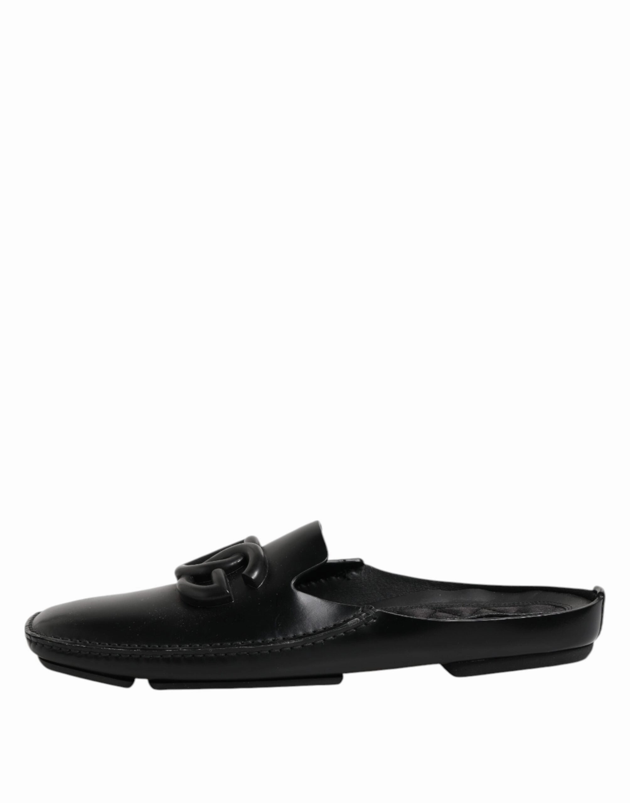 Dolce & Gabbana Logo Leather Men Slip On Sandals Men's Shoes (Pre-Owned)