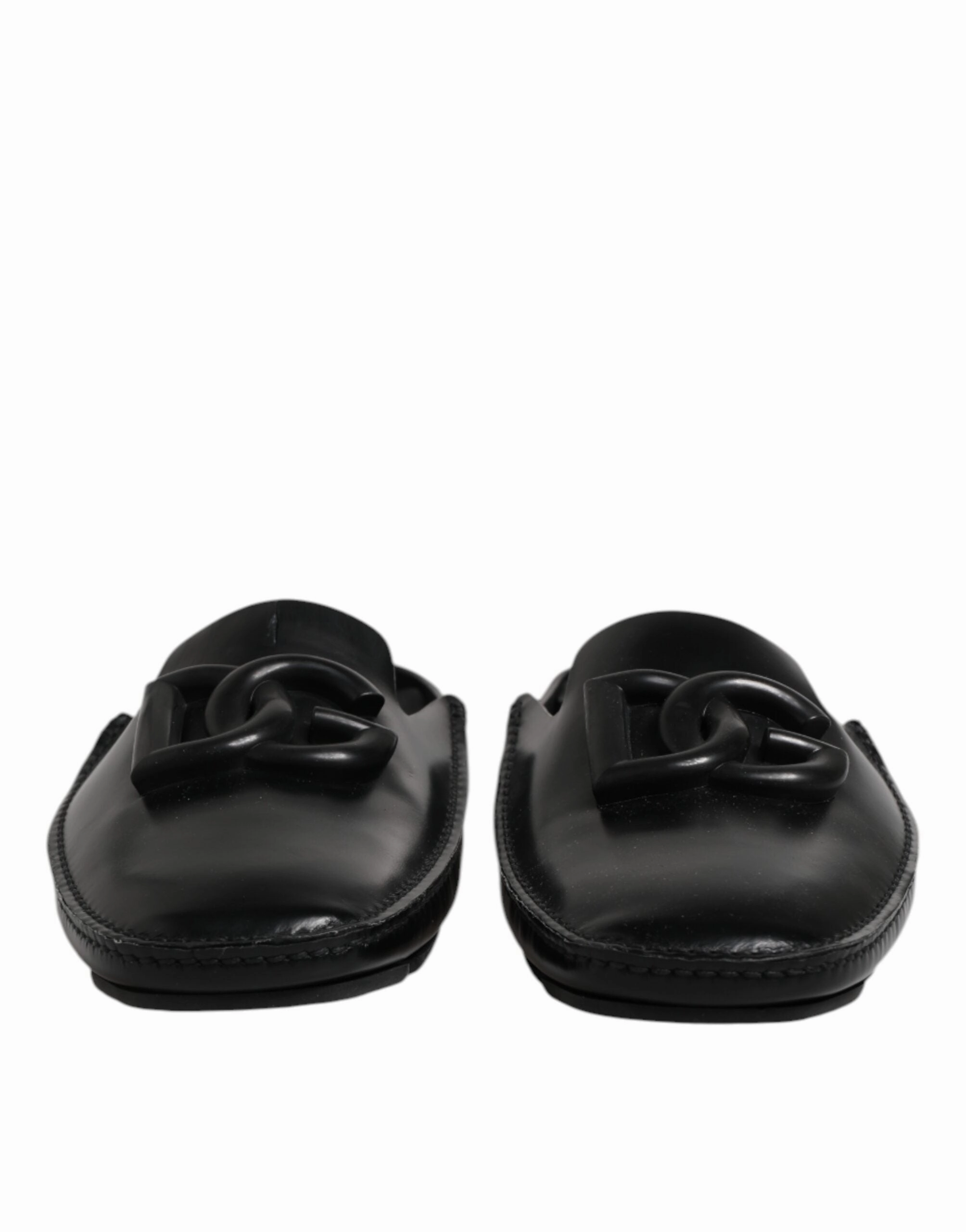 Dolce & Gabbana Logo Leather Men Slip On Sandals Men's Shoes (Pre-Owned)
