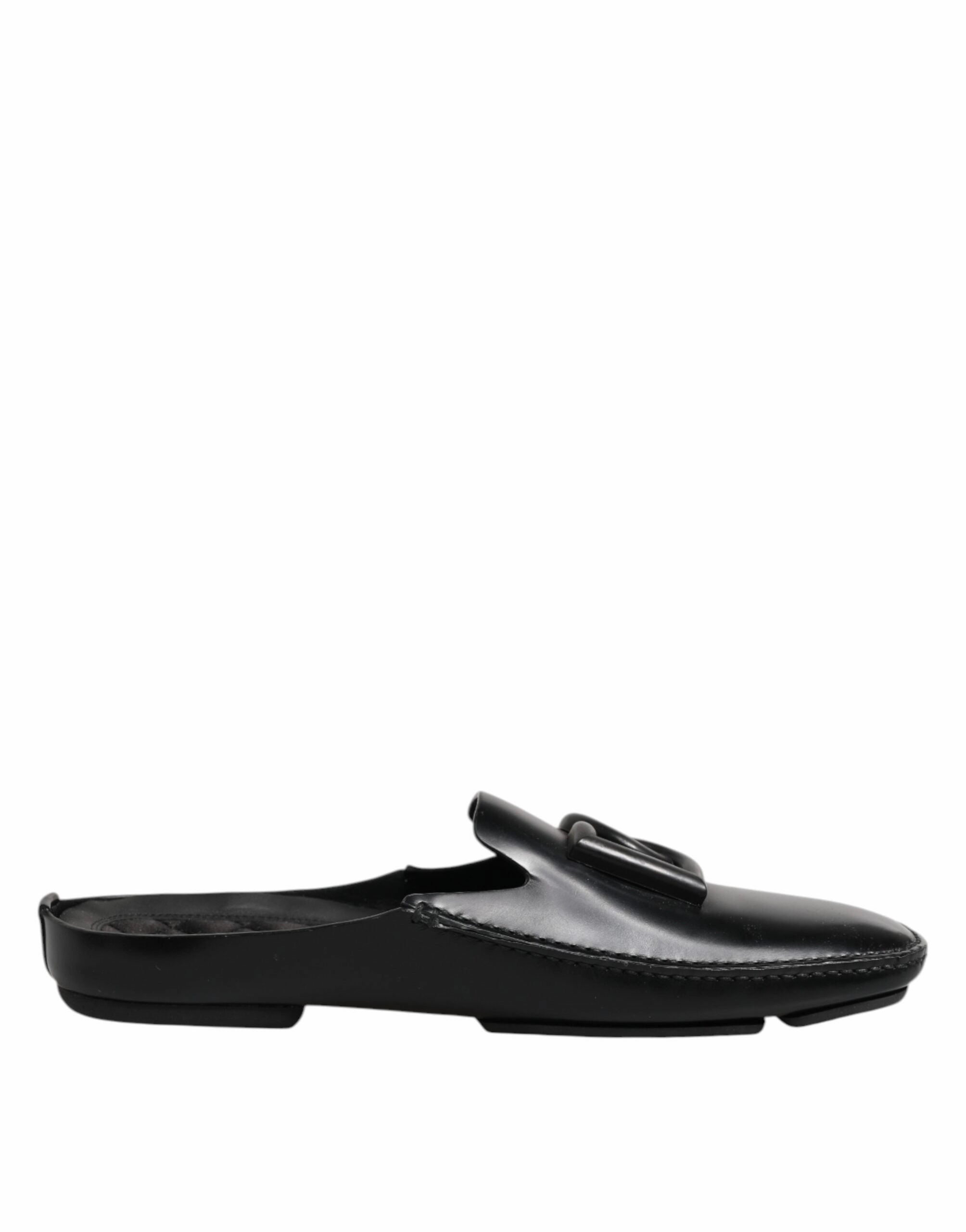 Dolce & Gabbana Logo Leather Men Slip On Sandals Men's Shoes (Pre-Owned) Discount Mens Beach Sandals
