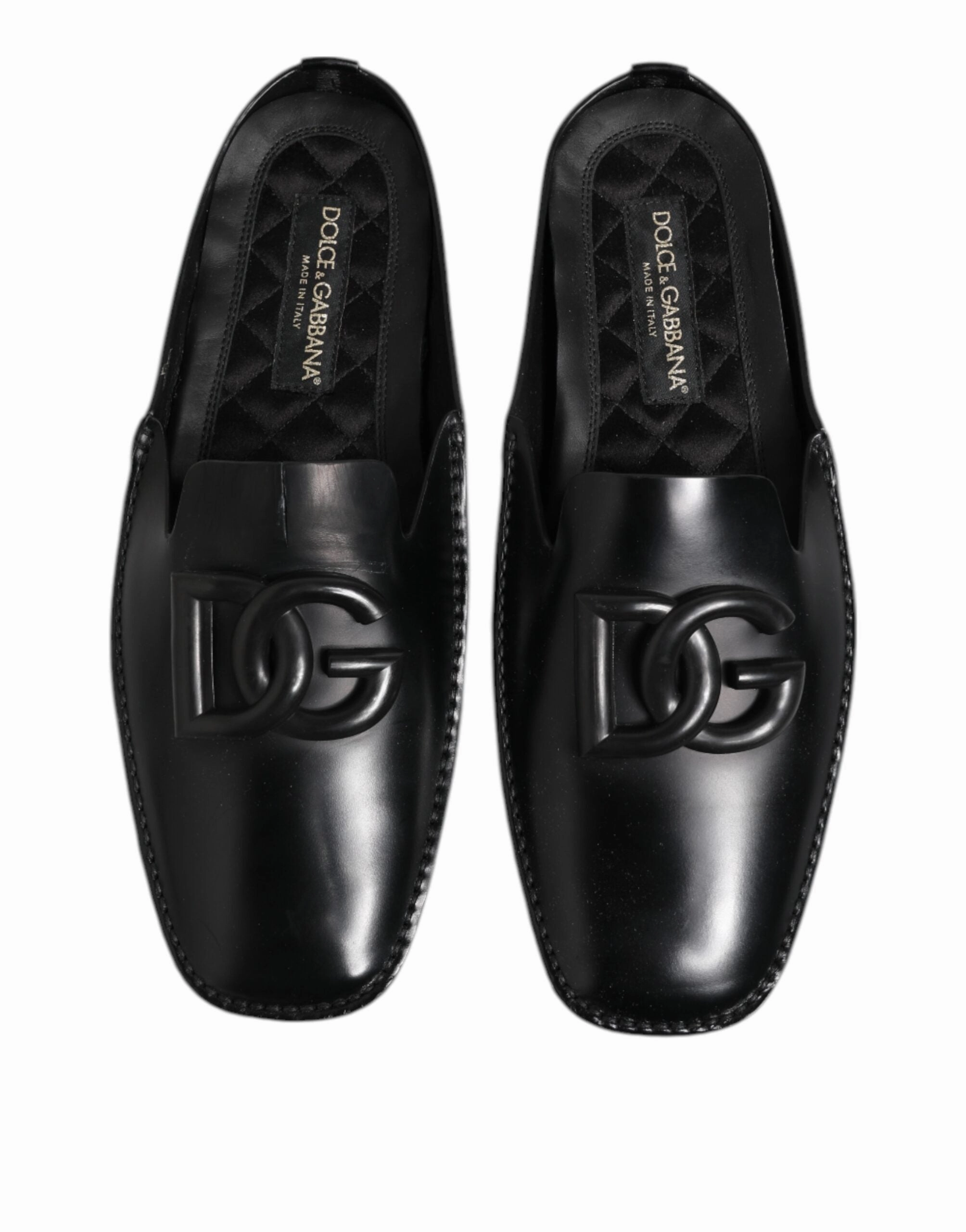 Dolce & Gabbana Logo Leather Men Slip On Sandals Men's Shoes (Pre-Owned)