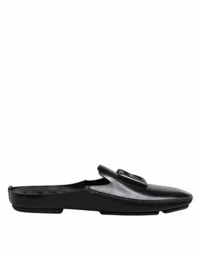 Dolce & Gabbana Logo Leather Men Slip On Sandals Men's Shoes (Pre-Owned) Discount Mens Beach Sandals