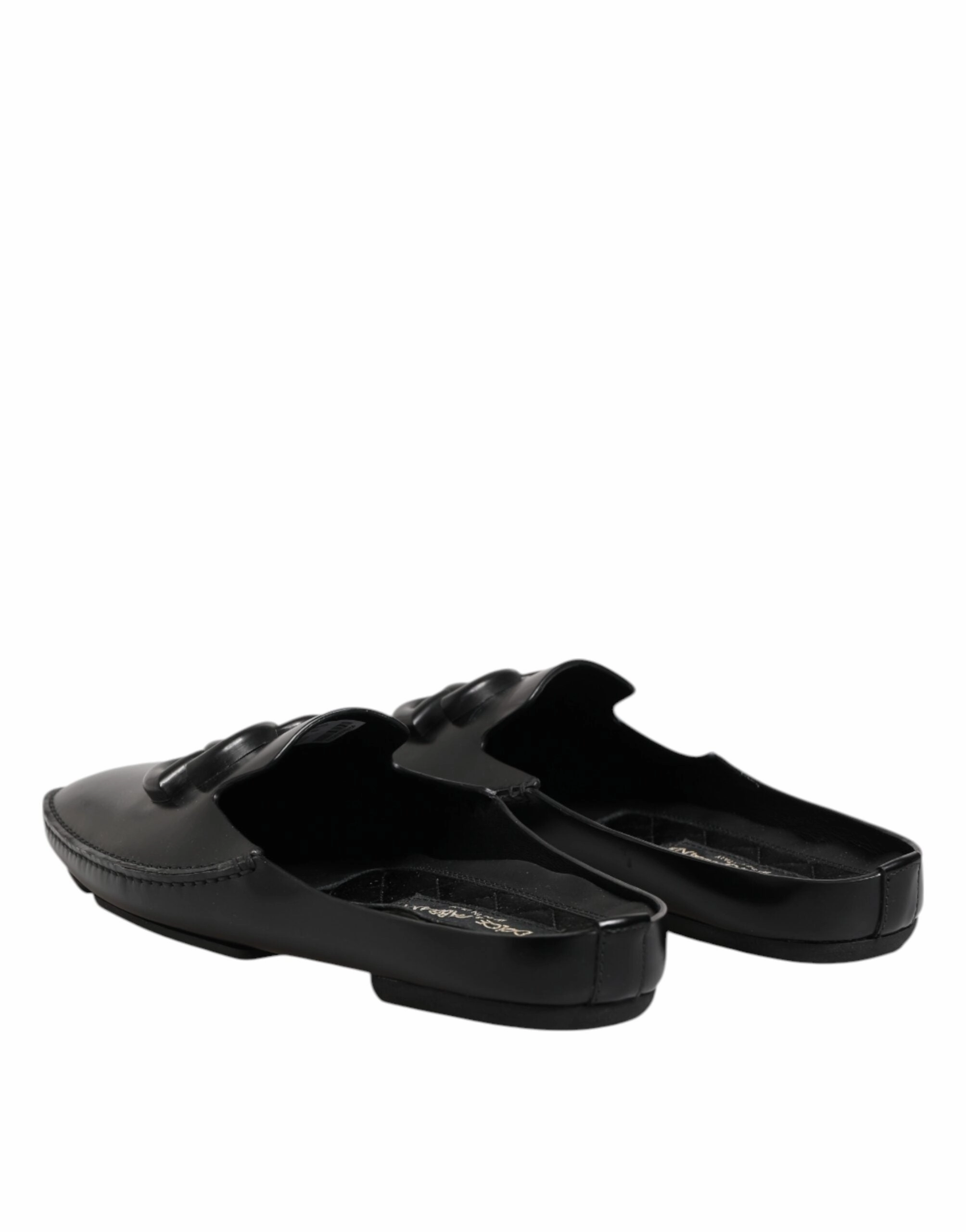 Dolce & Gabbana Logo Leather Men Slip On Sandals Men's Shoes (Pre-Owned)