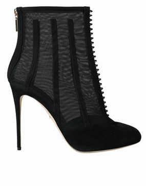 Dolce & Gabbana Mesh Stiletto Heels Ankle Boots Women's Shoes Promo on Womens Fashionable Boots