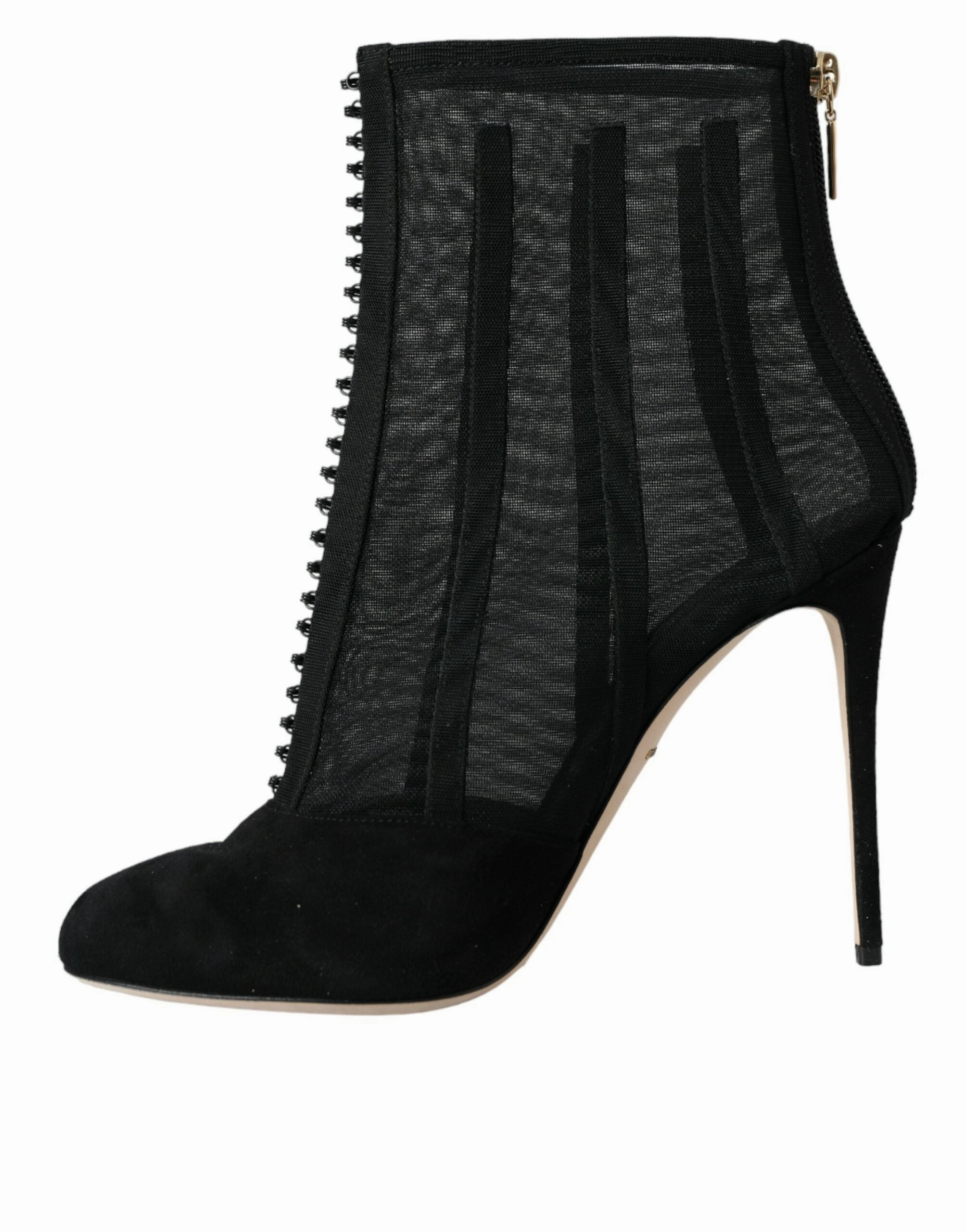 Dolce & Gabbana Mesh Stiletto Heels Ankle Boots Women's Shoes