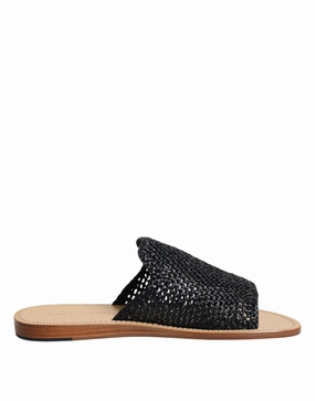 Dolce & Gabbana Monochrome Braided Raffia Slides Men's Shoes Discount Mens Beach Sandals