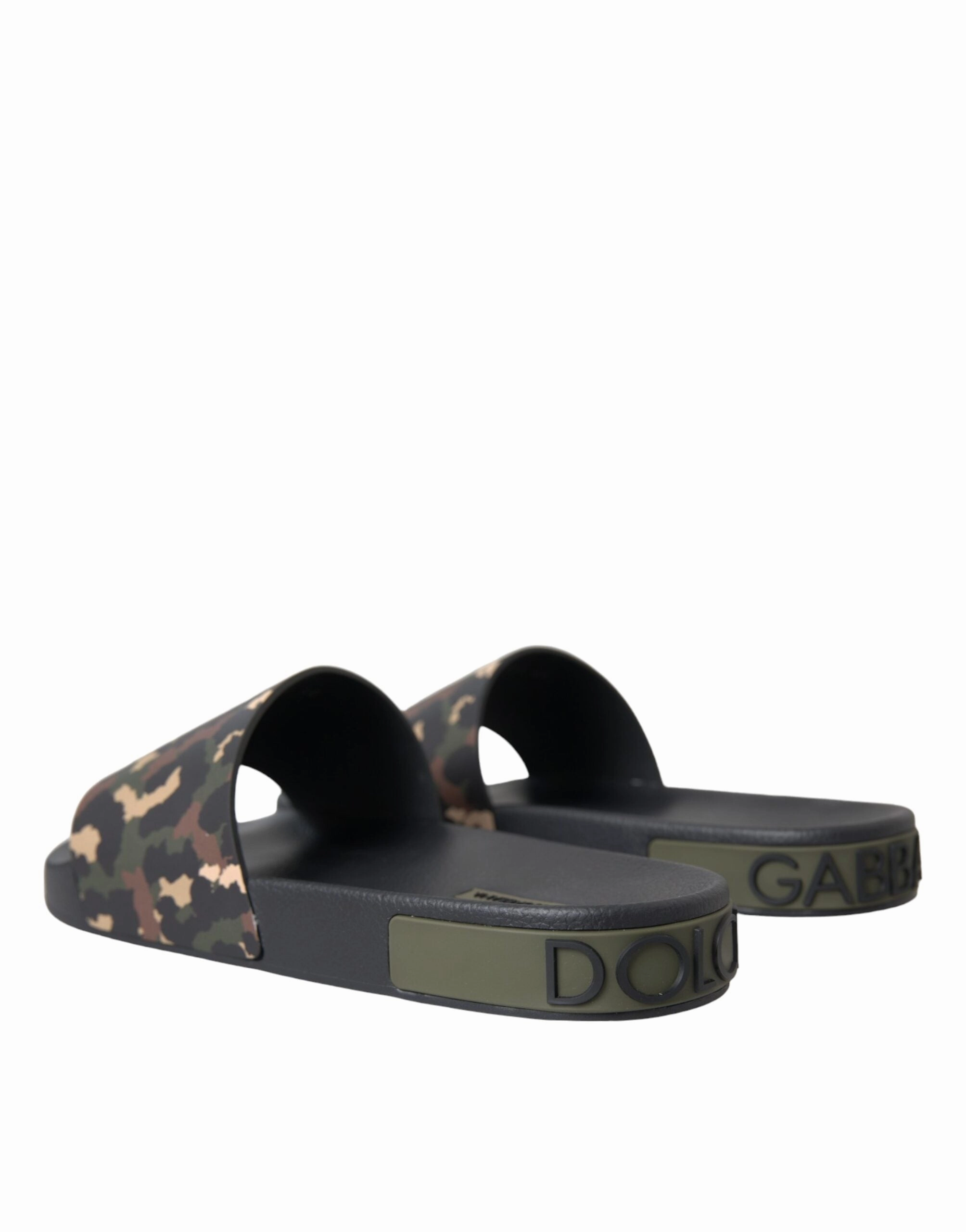 Dolce & Gabbana multi Camouflage Leather Beachwear Men Men's Shoes