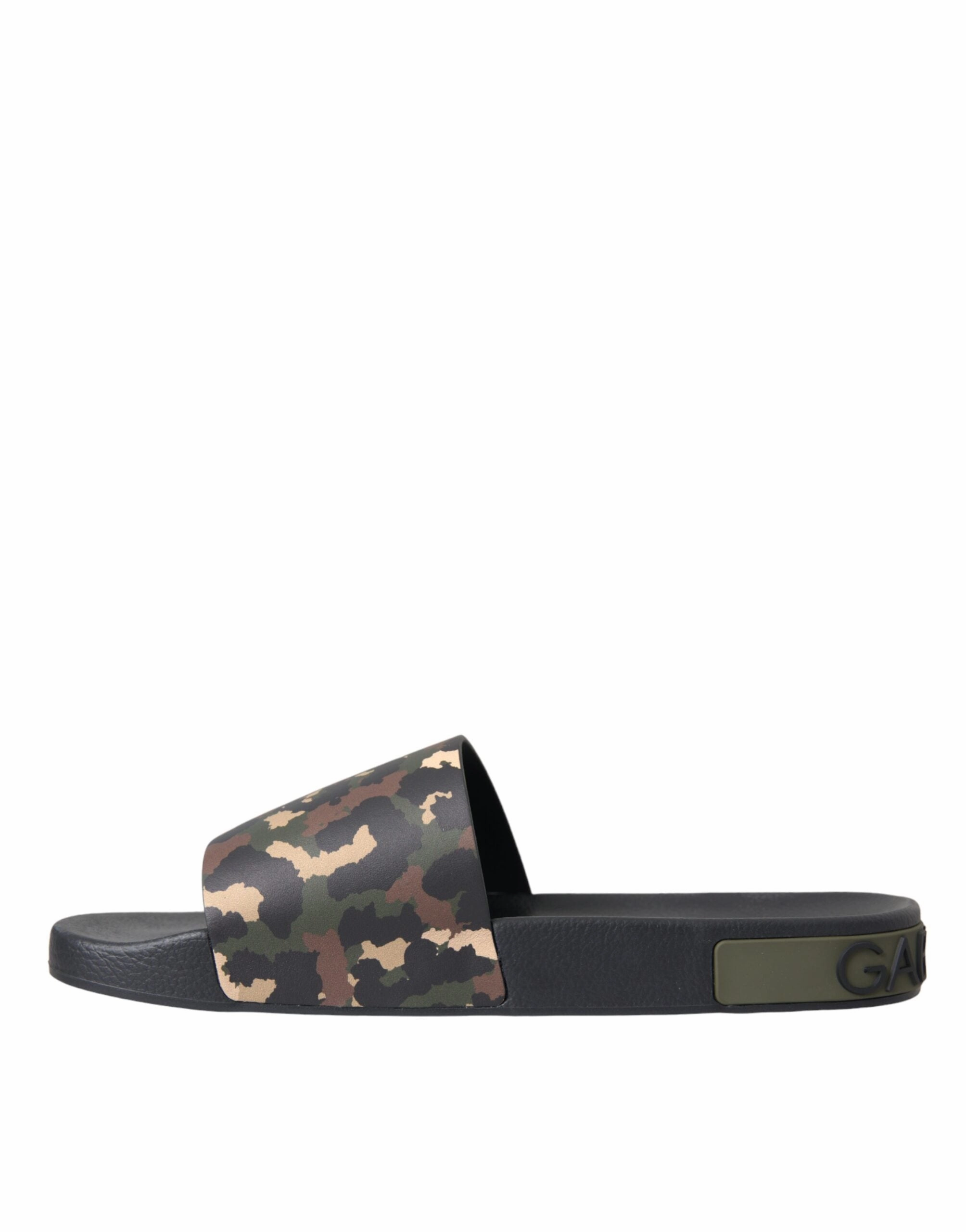 Dolce & Gabbana multi Camouflage Leather Beachwear Men Men's Shoes