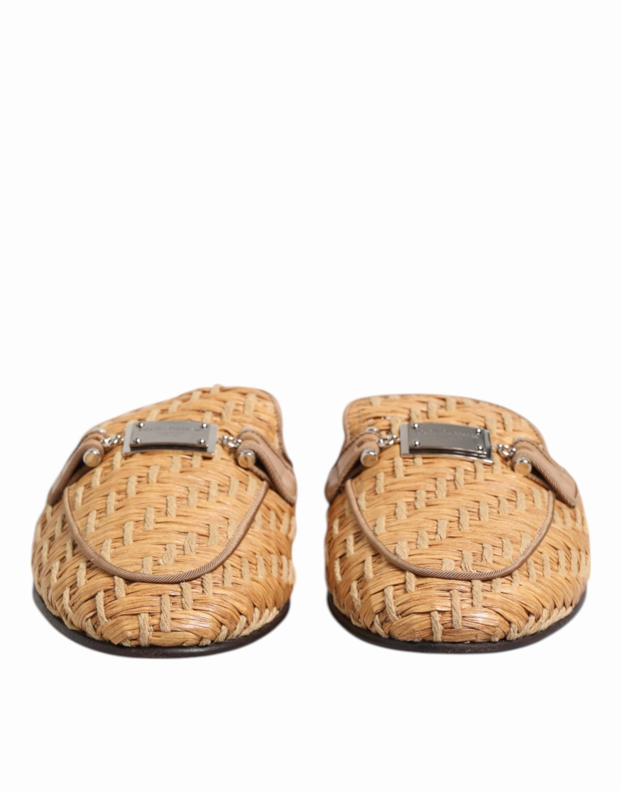 Dolce & Gabbana Rattan Flat Mule Men Sandals Men's Shoes